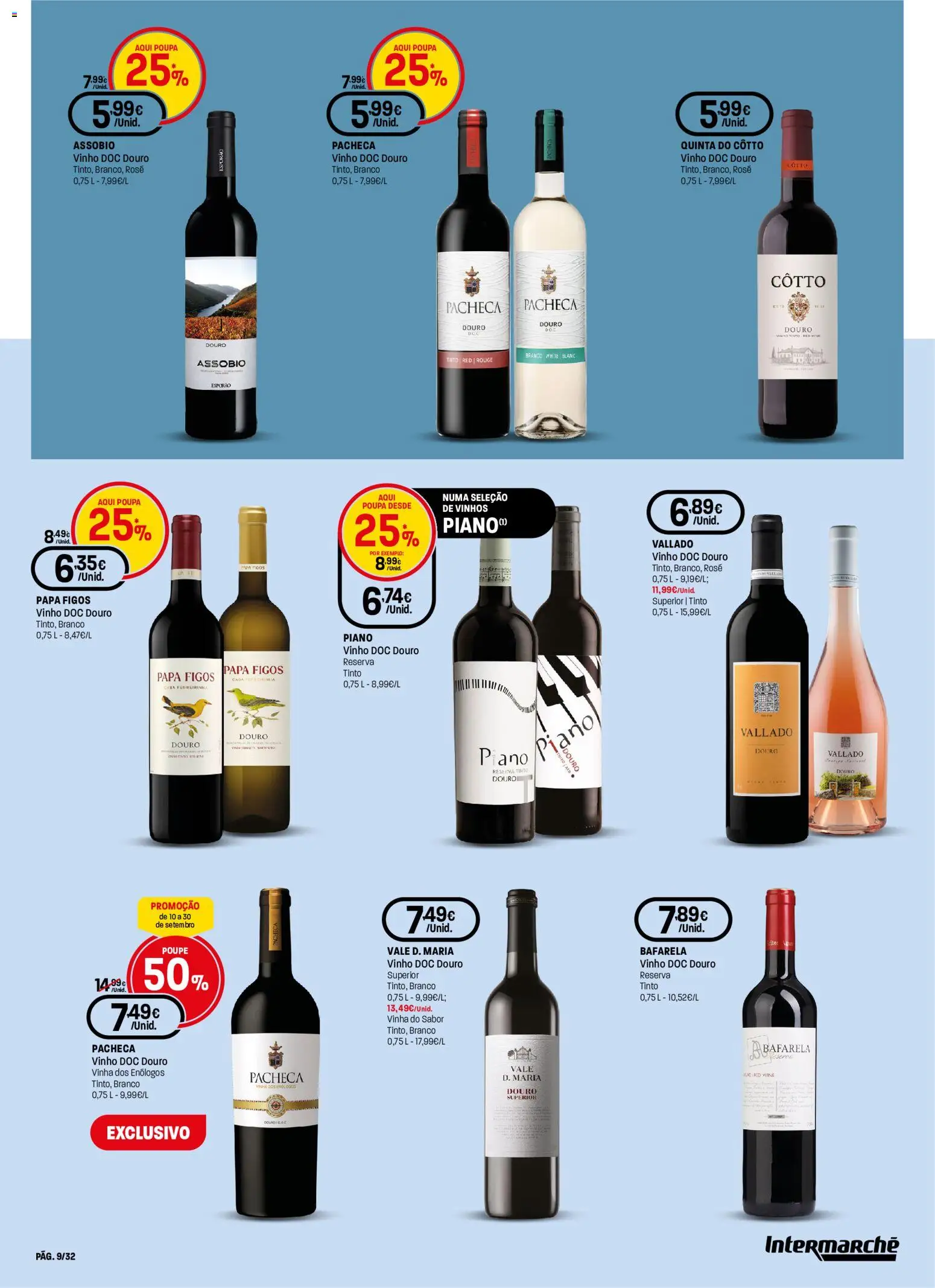 Intermarché folheto Especial Vinhos Super │ válido de 10/09/2026 | Página: 9 | Produtos: Figos, Papa, Vinho