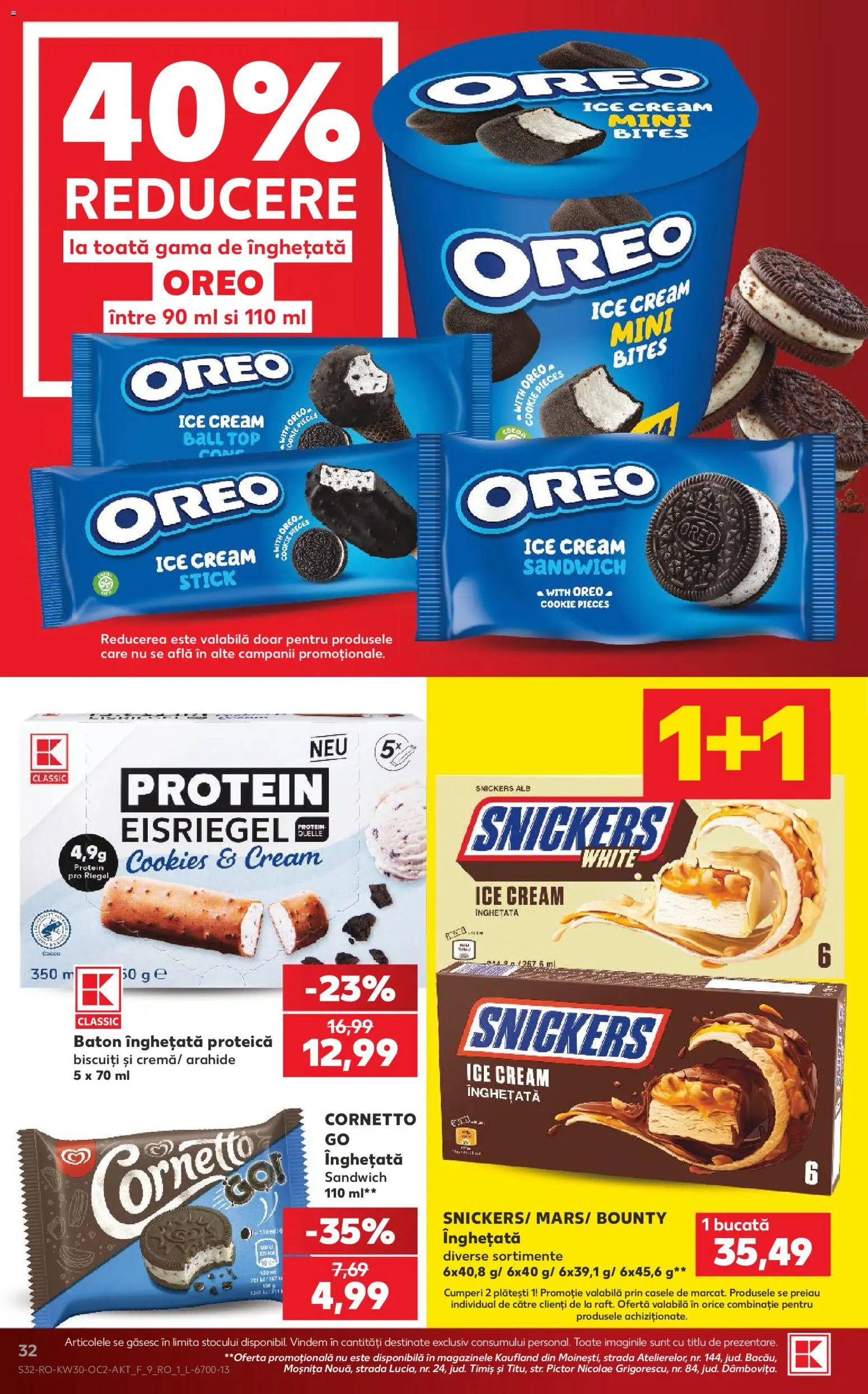 Noul catalog Kaufland – valabil de la 22.07.2026 | Pagină: 32 | Produse: Top, Arahide, Biscuiți, Înghețată