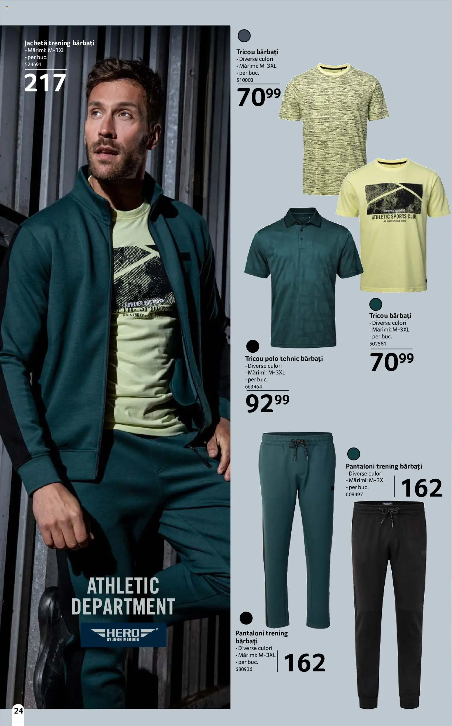 Noul catalog Selgros – valabil de la 18.09.2026 | Pagină: 24 | Produse: Jachetă, Trening Barbati, Tricou, Pantaloni