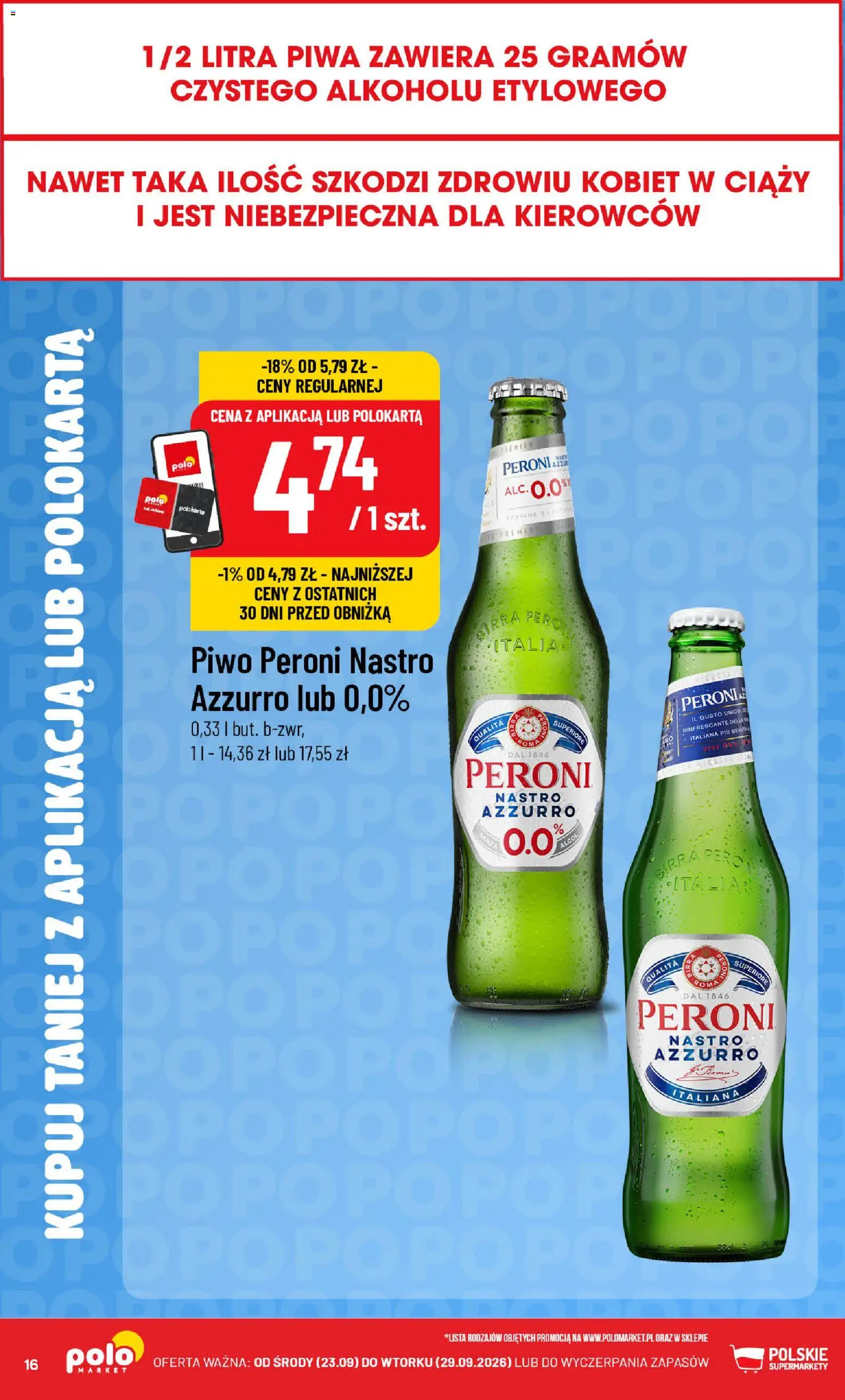 POLOmarket gazetka - Kupuj taniej od 23.09.2026 | Strona: 16 | Produkty: Piwo