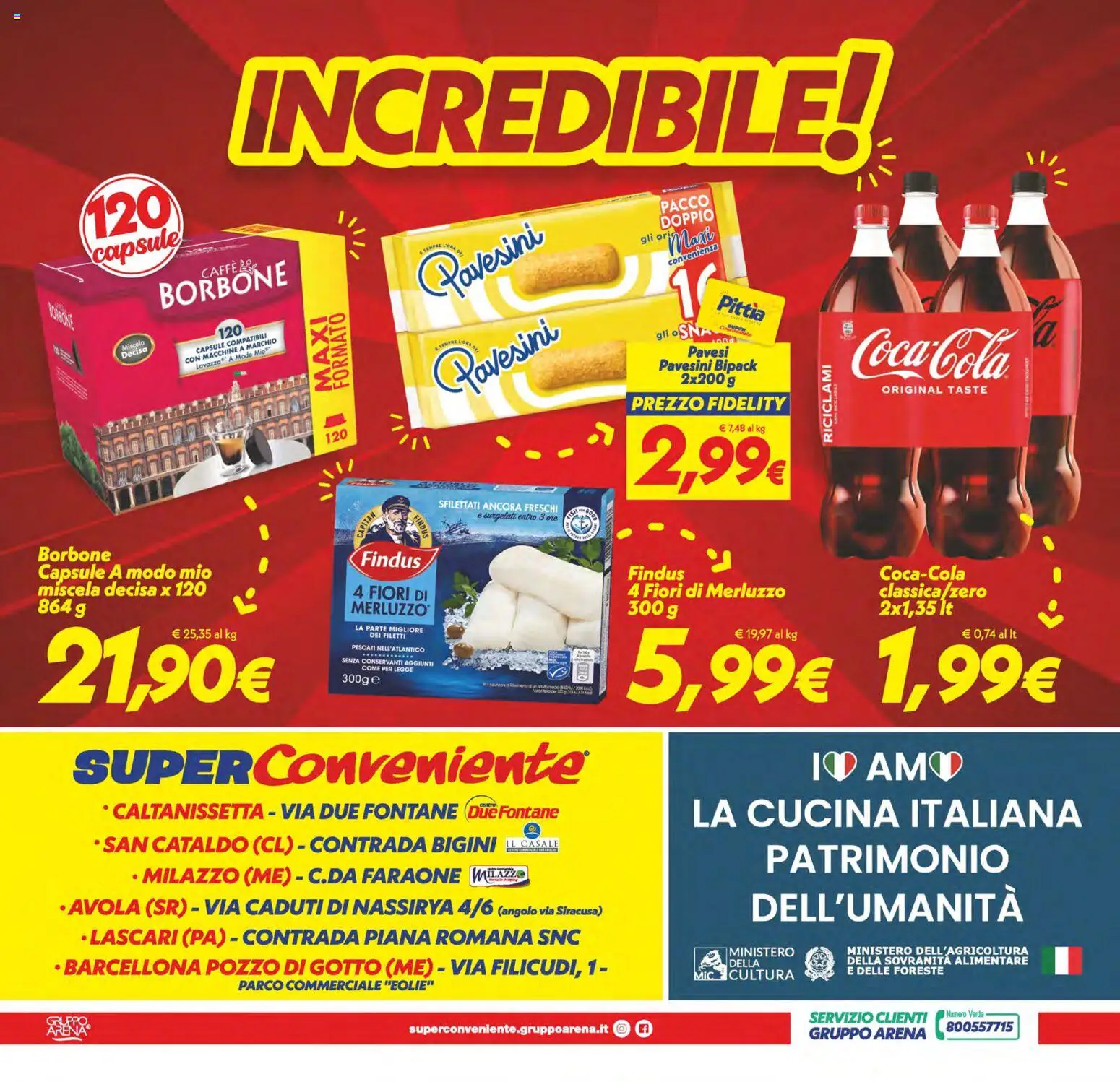 Volantino SuperConveniente del 07.04.2026 | Pagina: 28 | Prodotti: Caffè, Merluzzo, Lavazza