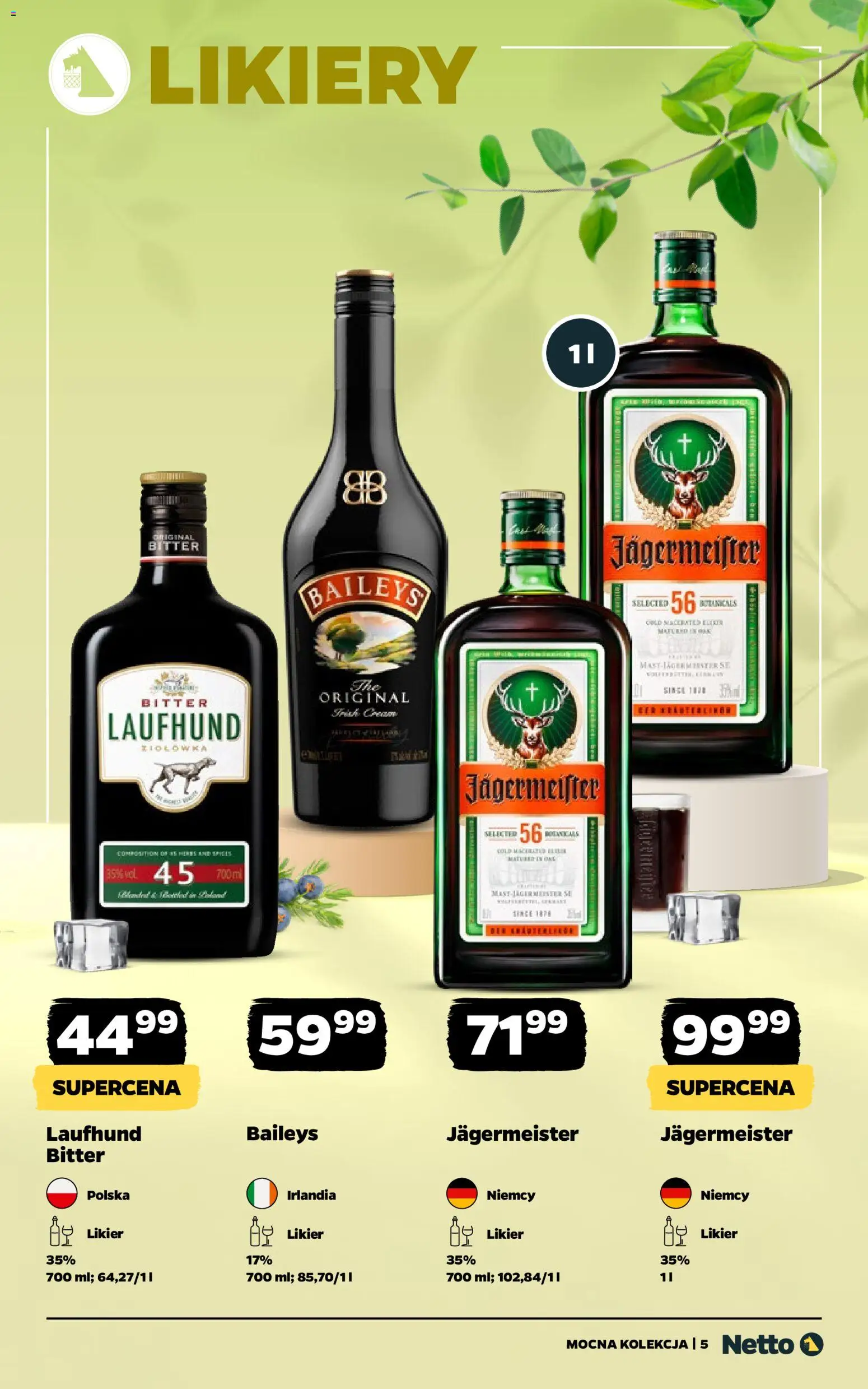 Netto gazetka - Alkohole mocne od 11.05.2026 | Strona: 5 | Produkty: Baileys, Jagermeister