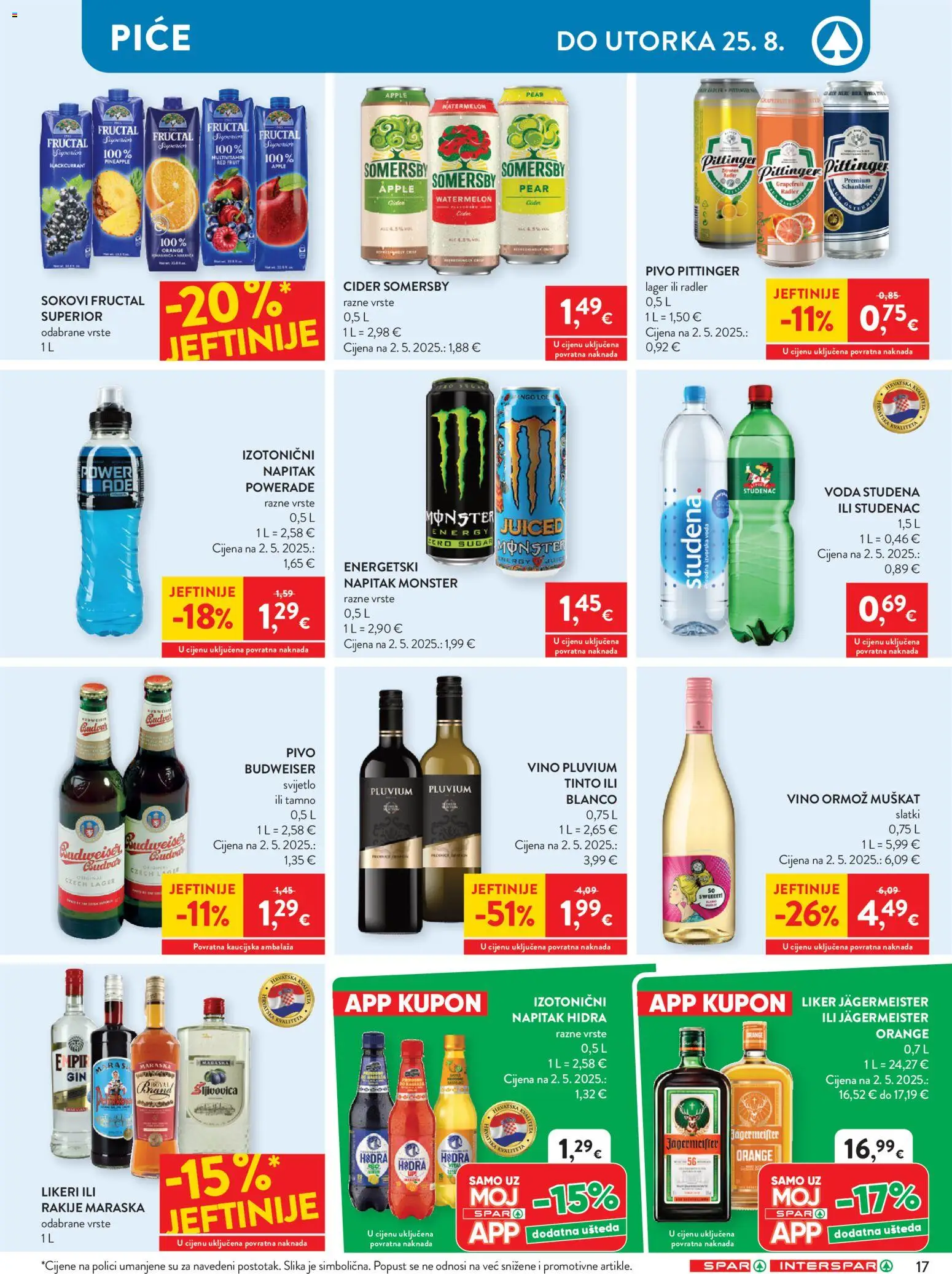 Spar katalog | vrijedi od 19.08.2026 | Stranica: 23 | Proizvodi: Jägermeister, Voda, Liker, Somersby
