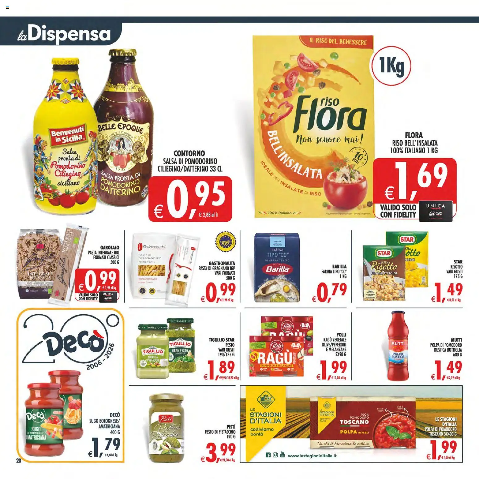 Volantino Decò del 29.05.2026 | Pagina: 23 | Prodotti: Riso, Pomodoro, Ricotta, Penne