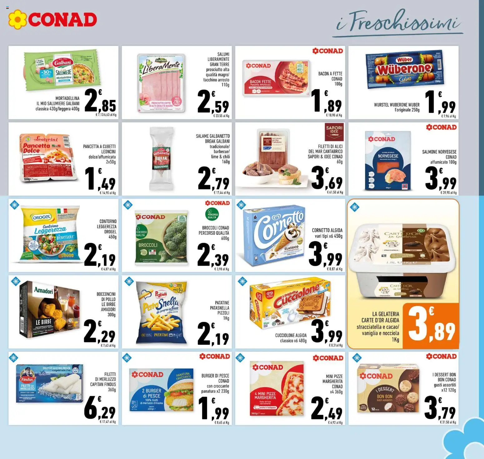 Volantino Conad del 26/08/2026 | Pagina: 9 | Prodotti: Arrosto, Prosciutto Cotto, Pesce, Patatine