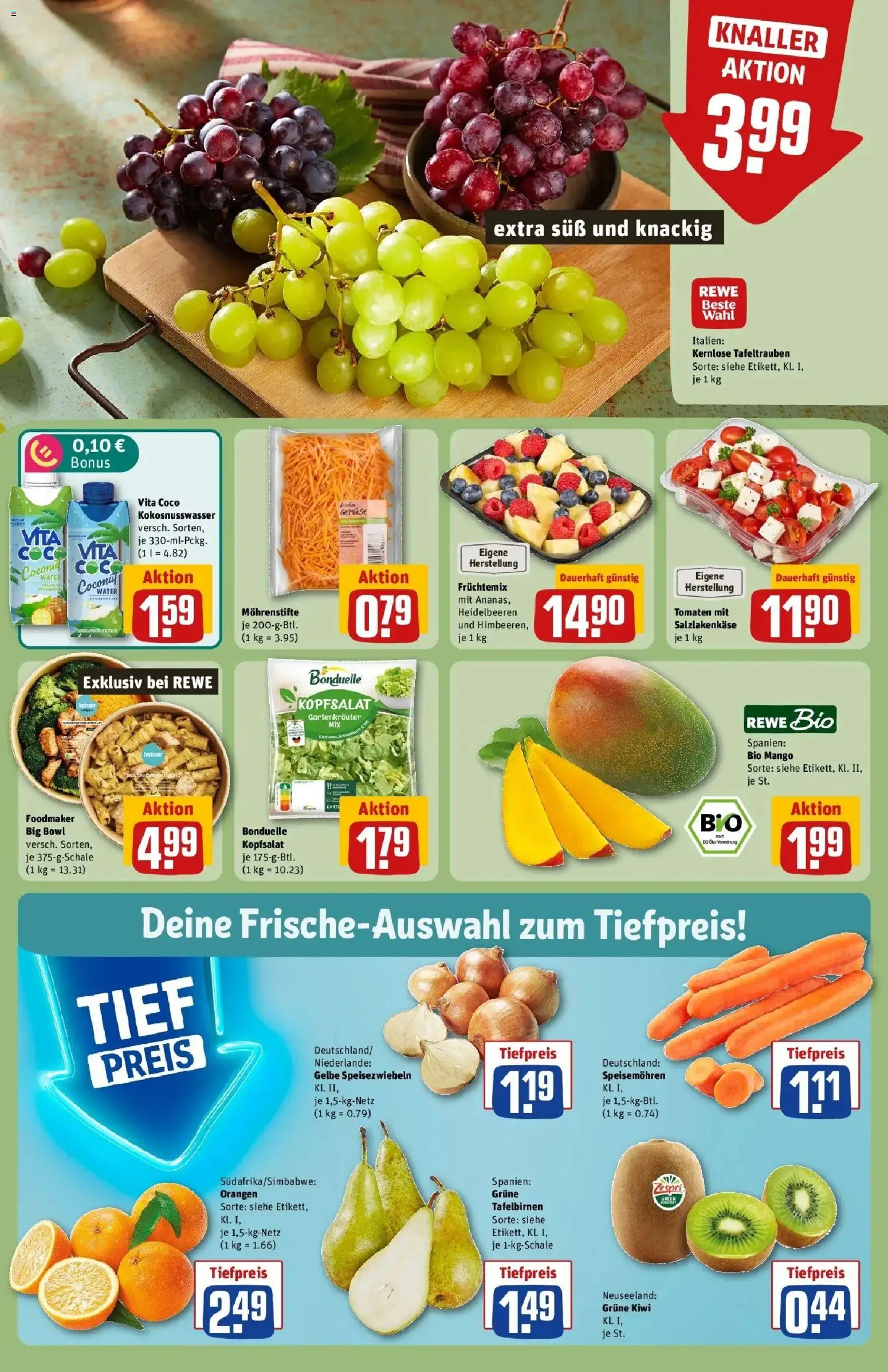 REWE Prospekt ab 21.09.2026 zum Blättern » Angebote | Seite: 12 | Produkte: Orangen, Heidelbeeren, Gemüse, Mango