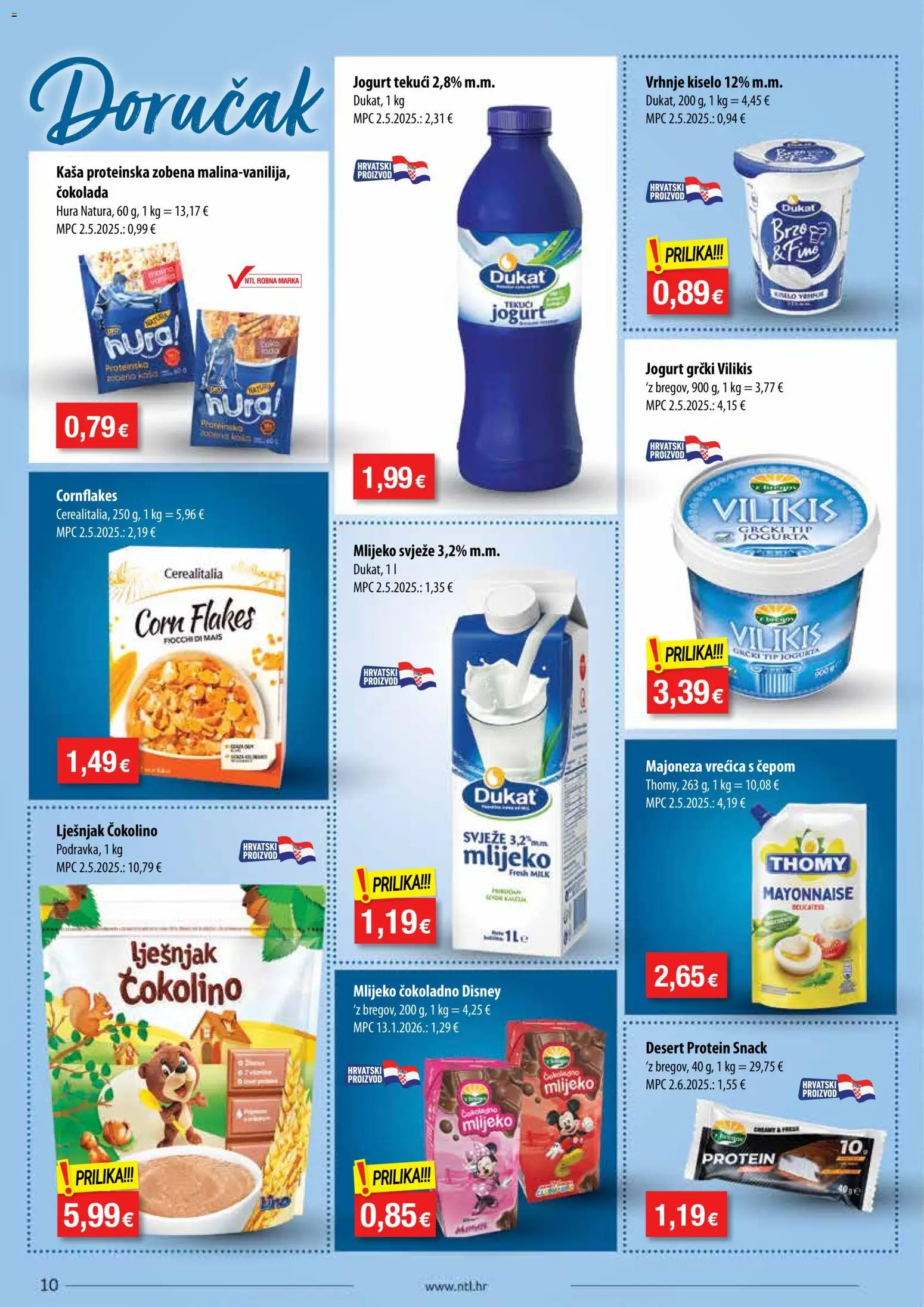 NTL katalog | vrijedi od 02.09.2026 | Stranica: 10 | Proizvodi: Mlijeko, Čokolada, Lješnjak, Čokolino