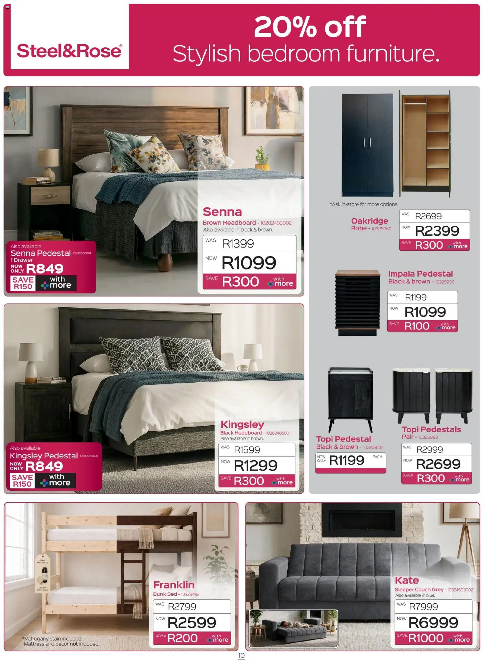 New Sleepmasters catalogue – valid from 15/10/2026 | Page: 10 | Products: Headboard, Bed, Mattress, Couch