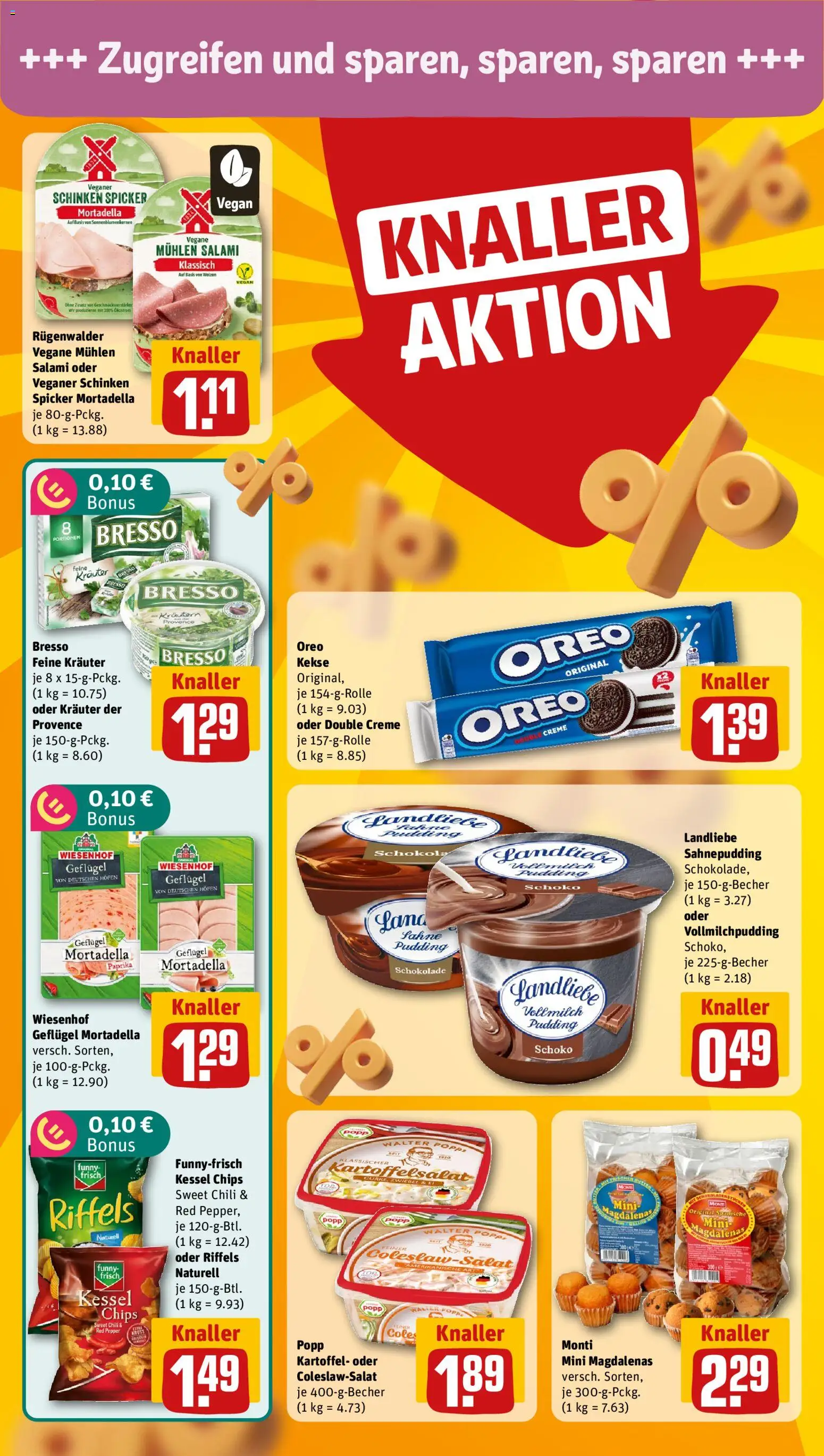 Rewe Prospekt – gültig ab 17.08.2026 | Seite: 4 | Produkte: Schokolade, Pudding, Bresso, Schinken