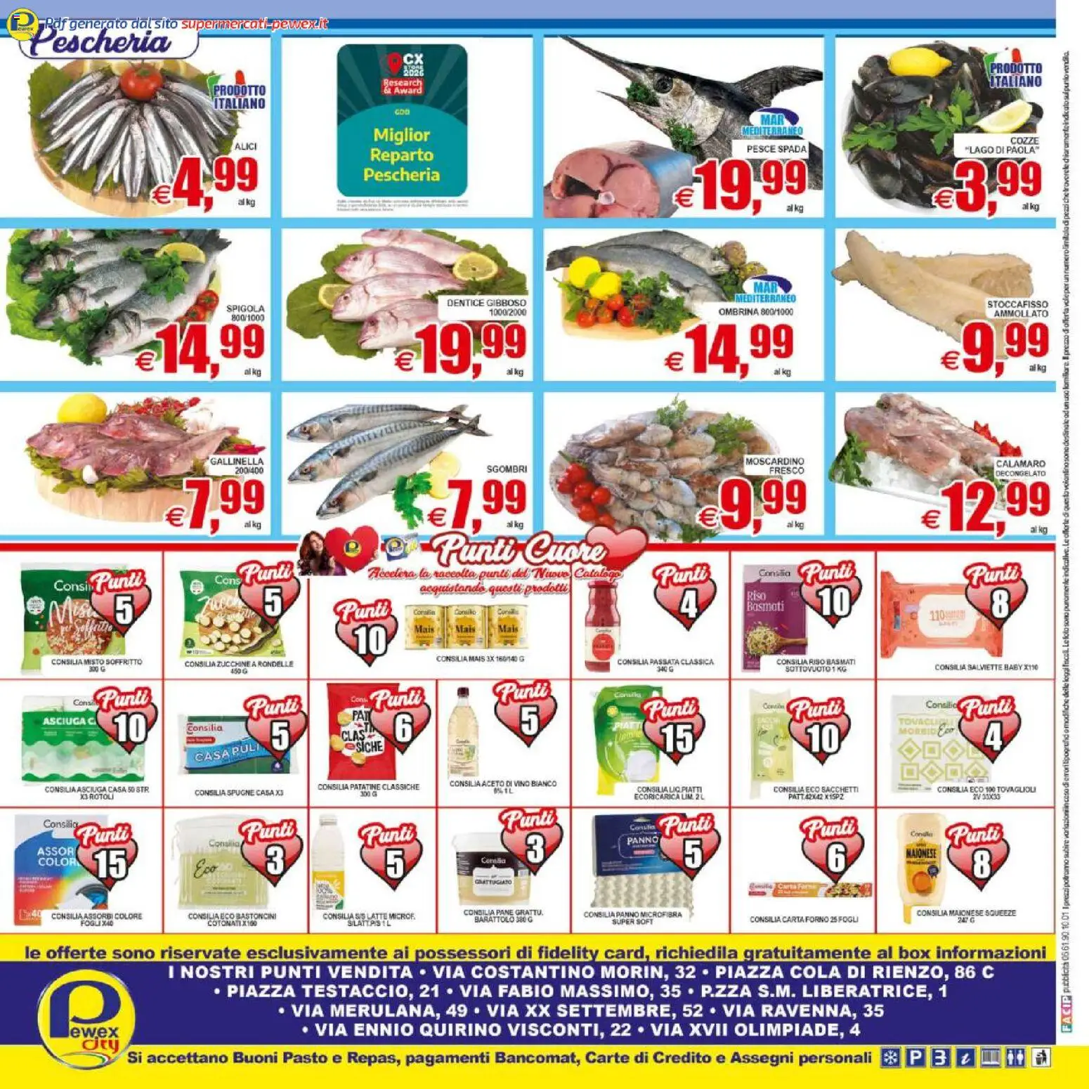 Volantino Pewex del 08.05.2026 | Pagina: 16 | Prodotti: Pane, Pesce, Zucchine, Pesce spada