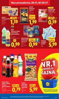 LIDL leidinys galioja nuo 2026.09.21 | Puslapis: 11 | Prekių: Riešutai, Ryžiai, Saldainiai, Makaronai