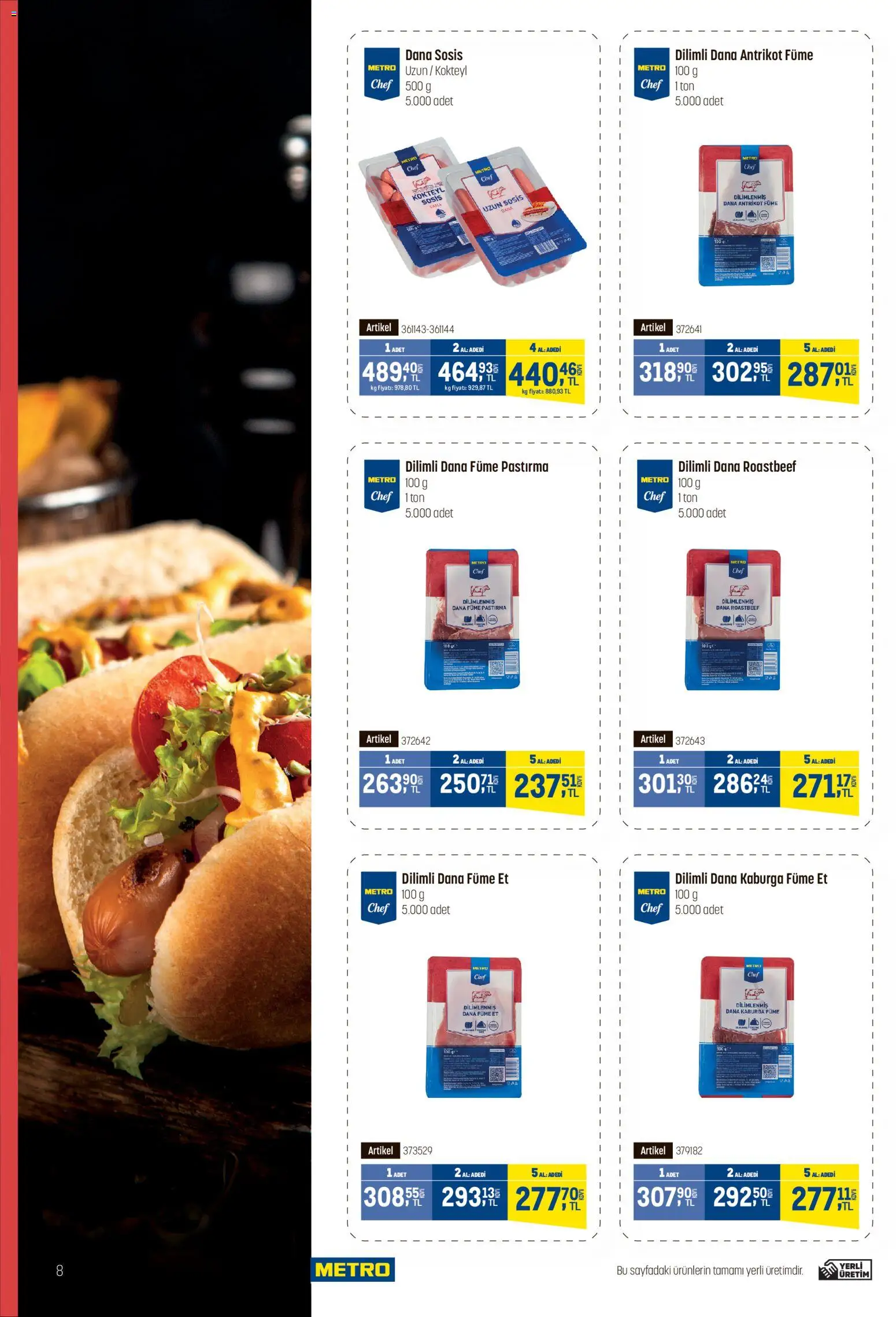 Metro - Fast Food Kataloğu - 06.05.2026 tarihinden itibaren geçerlidir | Sayfa: 8 | Ürünler: Sosis, Dana füme