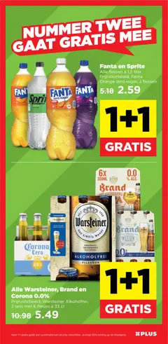 Fanta en Sprite, Alle flessen à 1,5 liter Prijsvoorbeeld: Fanta Orange zero sugar, 2 flessen - Voorbeeld van een folder van Plus, geldig van 14-10-2026 | Pagina: 11