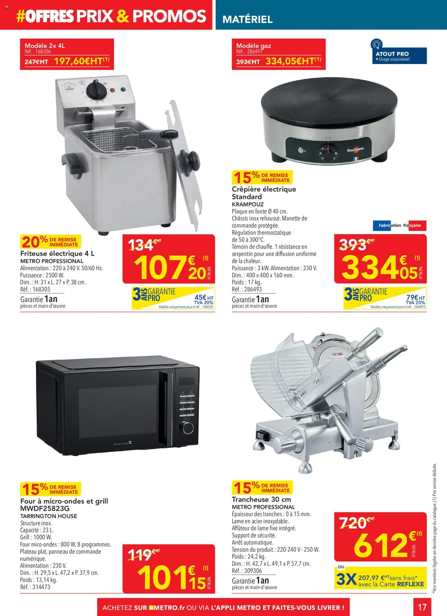 {H1} | Page: 17 | Produits: Crepiere electrique, Plateau, Friteuse, Alimentation