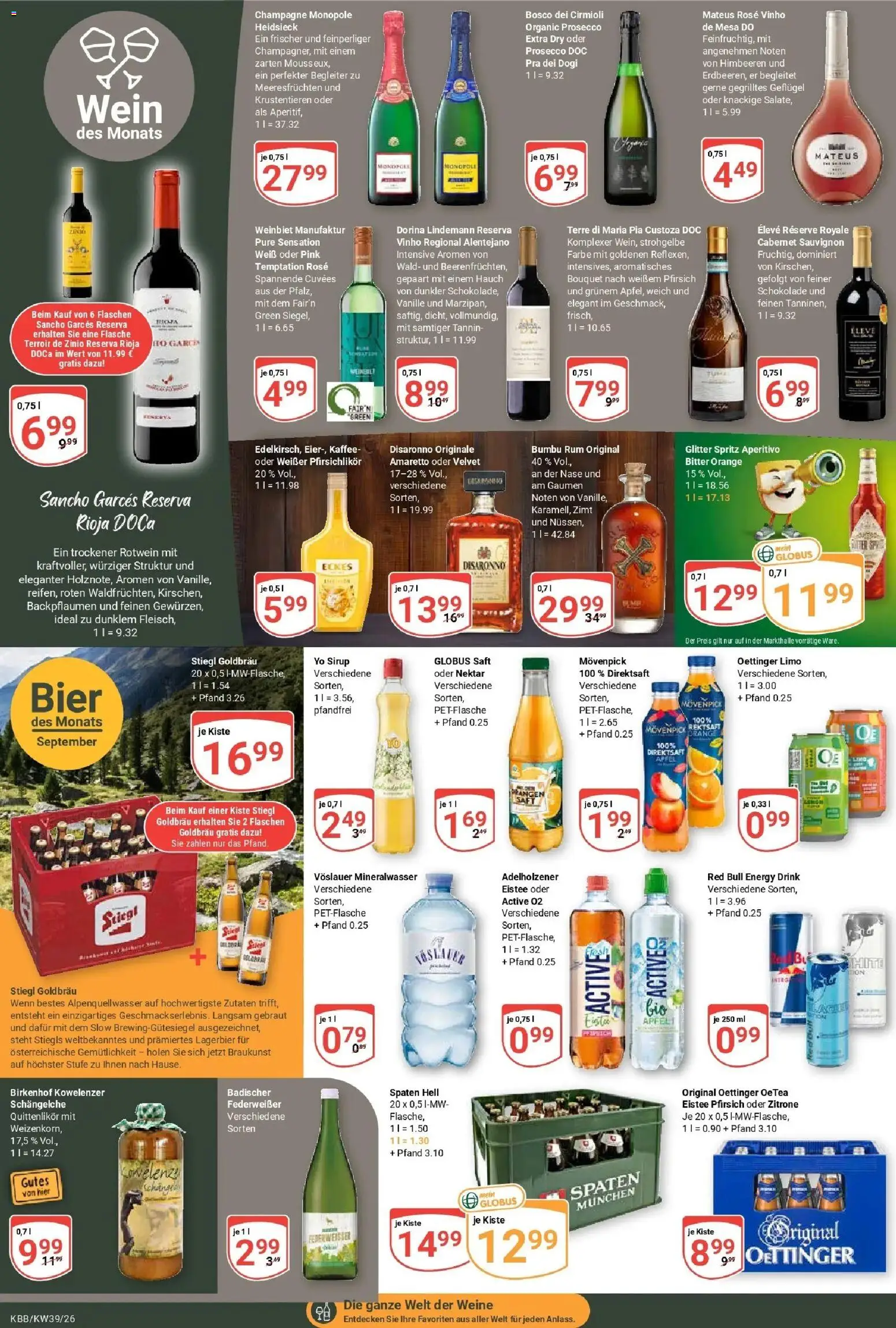 Globus Prospekt Koblenz-Bubenheim (ab 21.09.2026) » Angebote online | Seite: 19 | Produkte: Himbeeren, Red bull, Rum, Sirup
