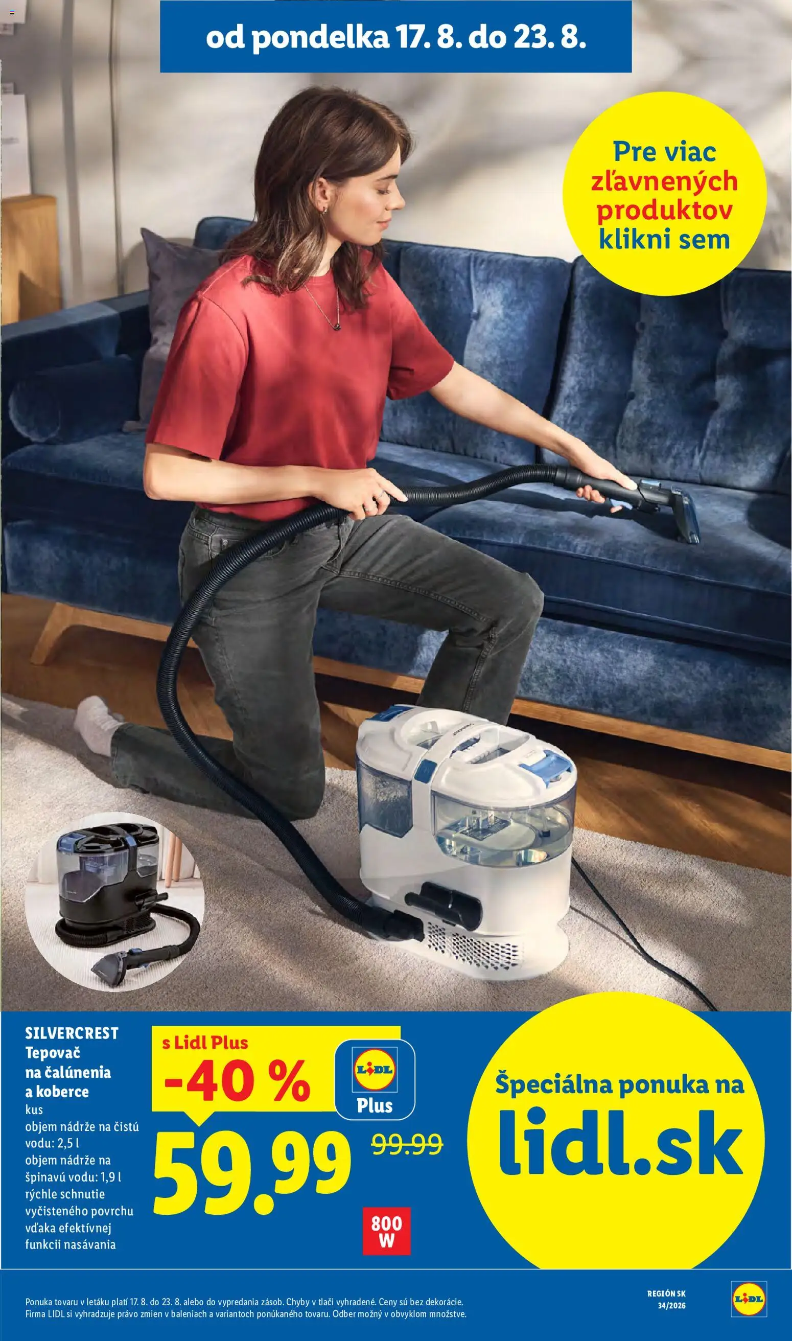 Nové Lidl akcie – leták je platný od 17.08.2026 | Strana: 45 | Produkty: Tepovač, Koberce