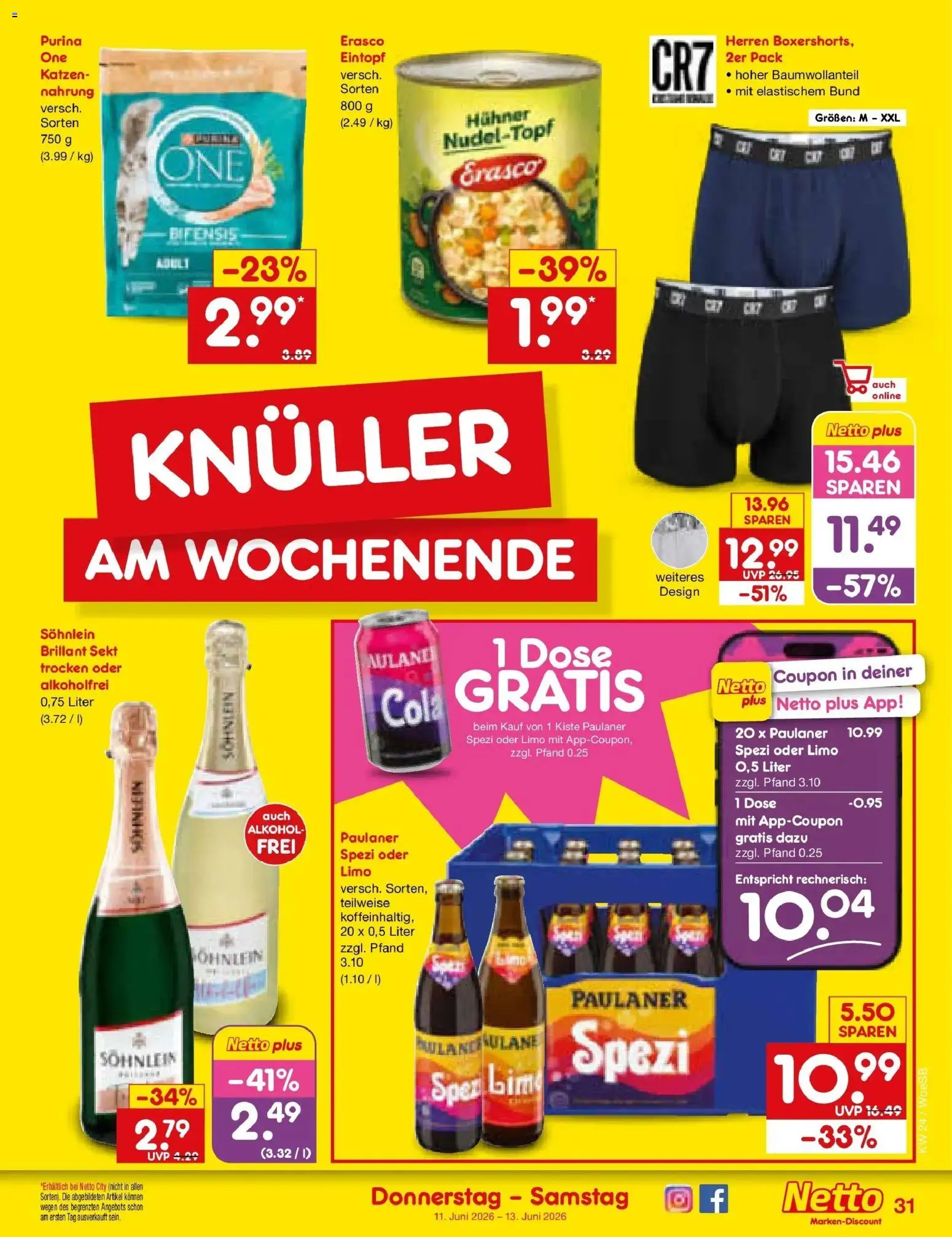 Netto Marken-Discount Prospekt Gemmingen – gültig ab 08.06.2026 | Seite: 47 | Produkte: Cola, Sekt, Erasco, Paulaner