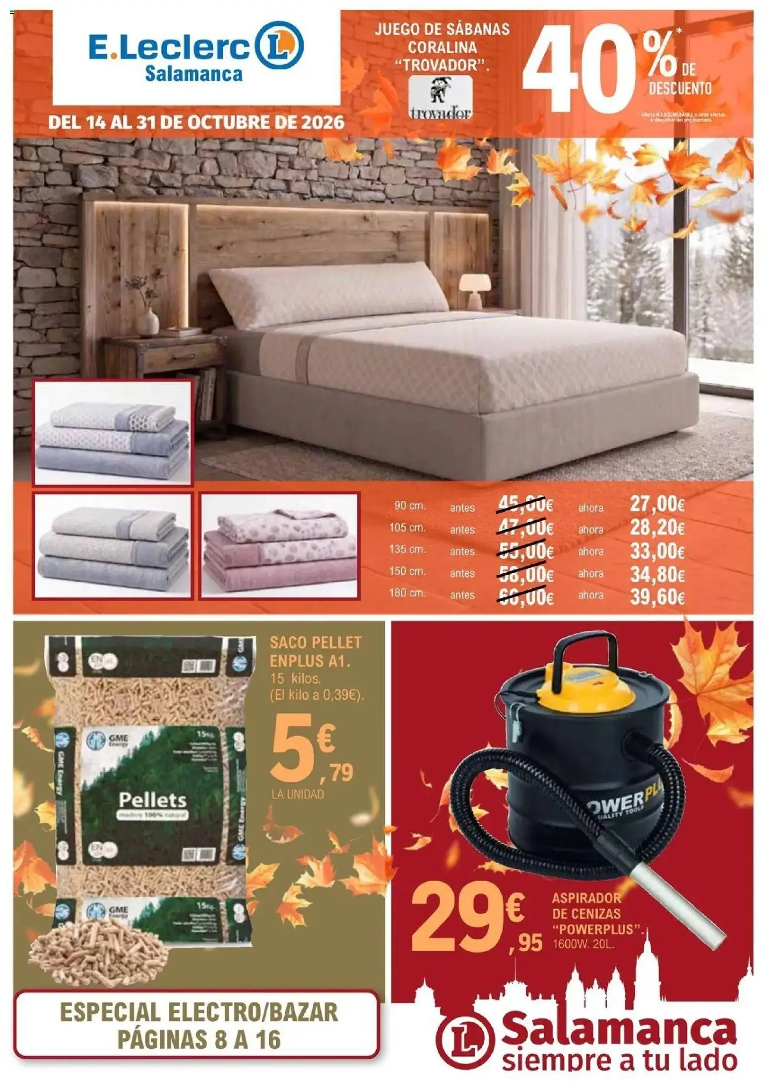 E.Leclerc Prepárate para el invierno 14/10/2026 - 31/10/2026 | Página: 1 | Productos: Juego de sábanas, Aspirador