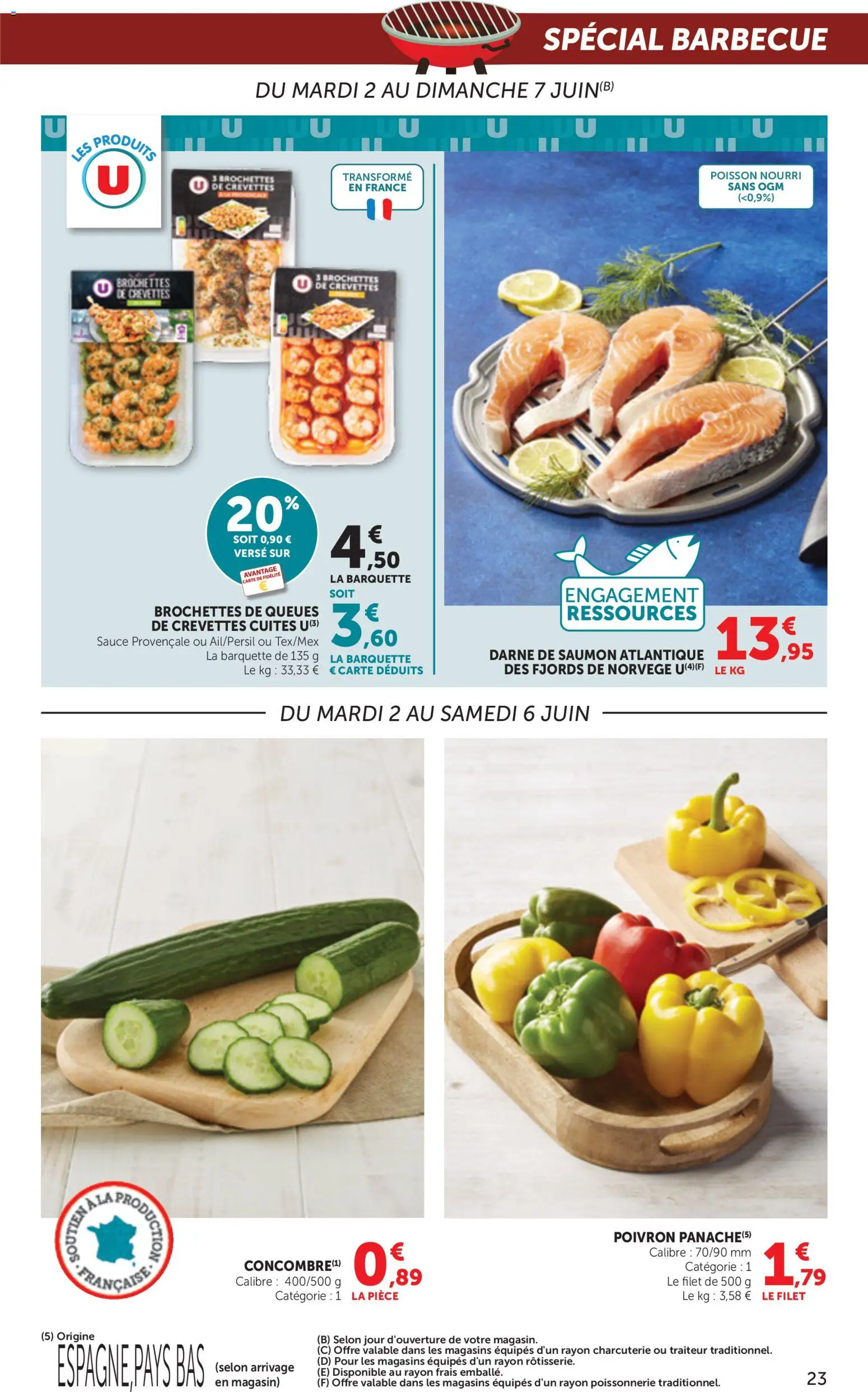 {H1} | Page: 23 | Produits: Barbecue, Poissonnerie, Crevettes, Saumon