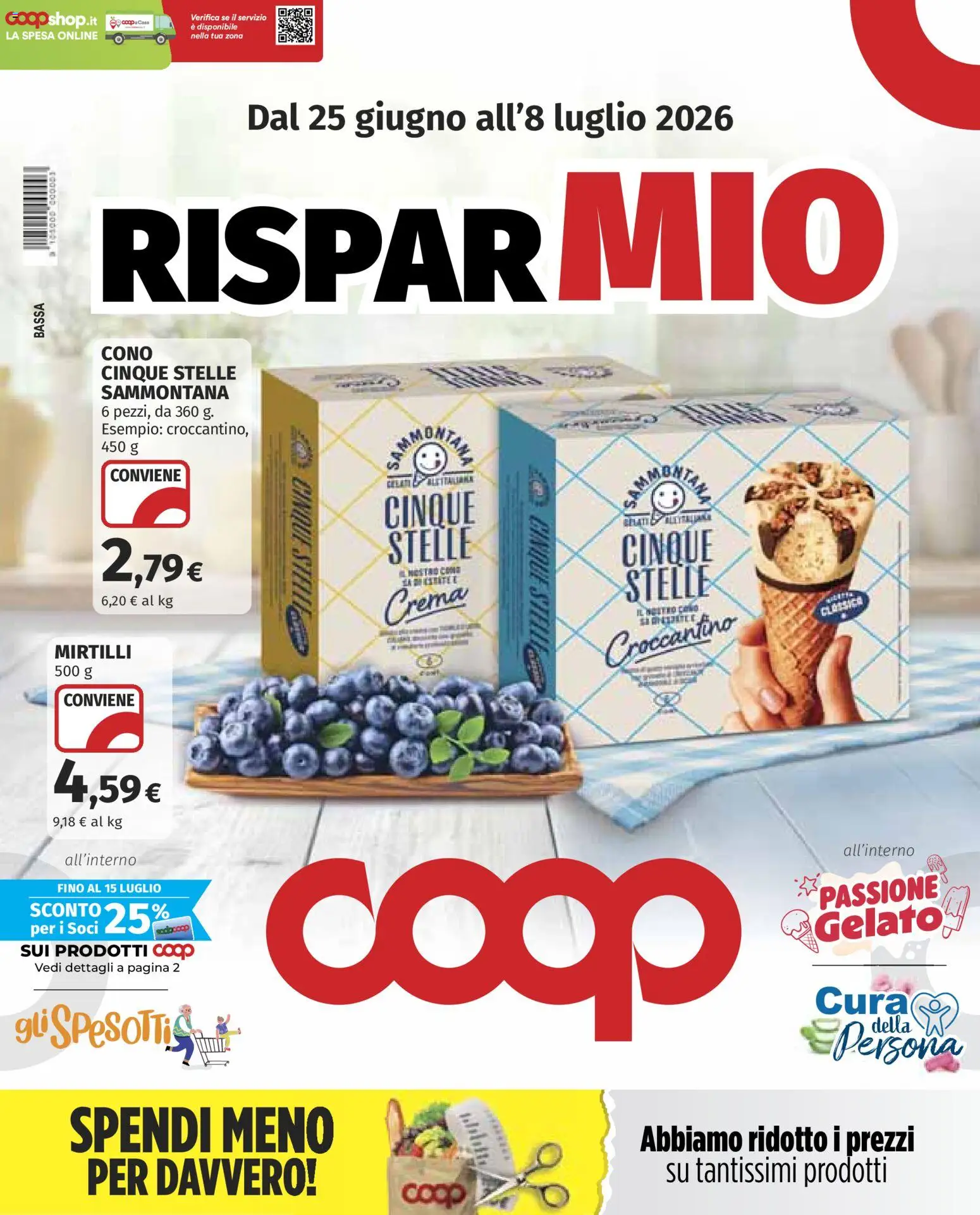 Volantino COOP del 25/06/2026 | Pagina: 1 | Prodotti: Crema, Mirtilli