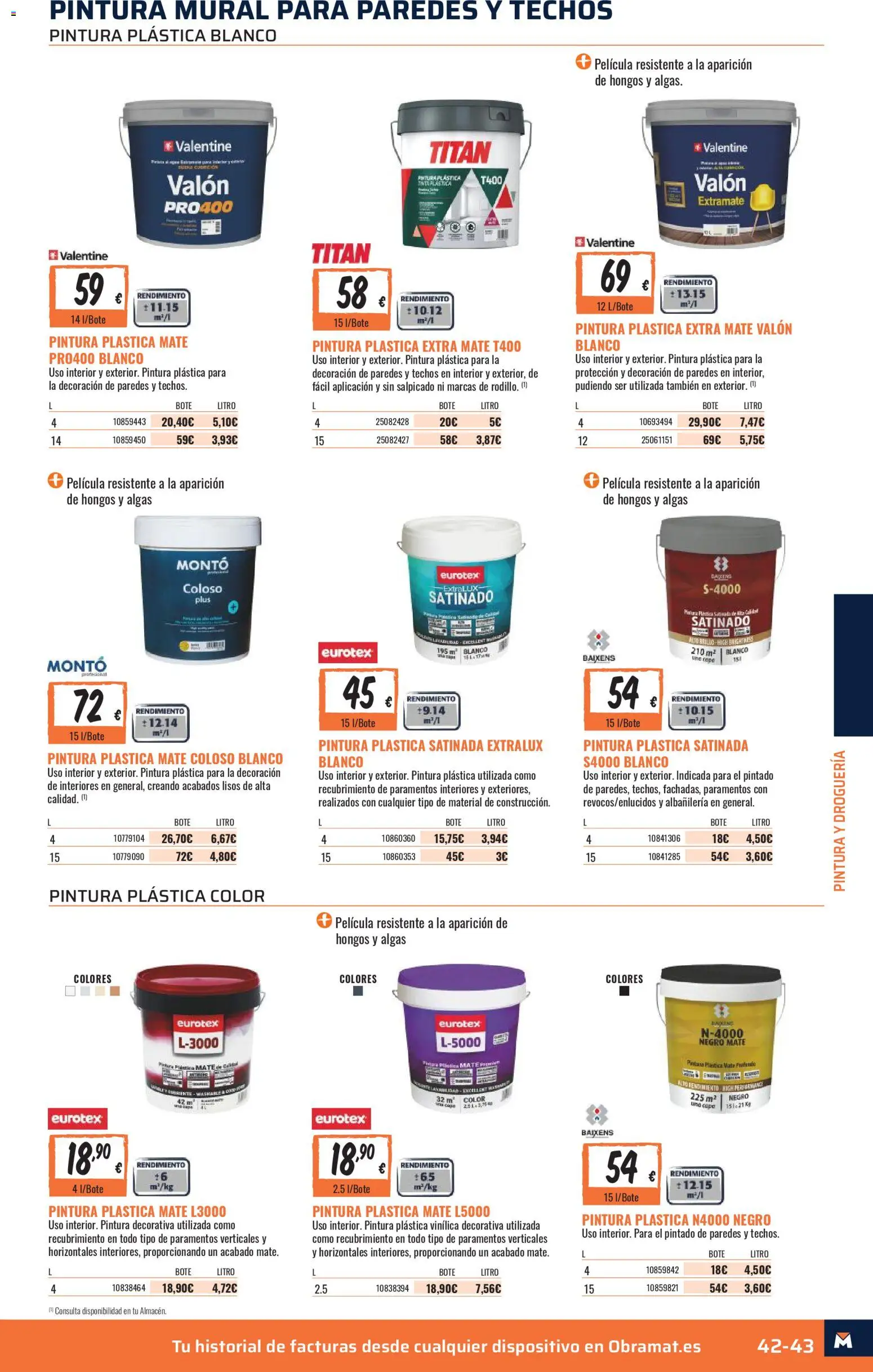 Obramat - Reformas Otono Imprenta Almacenes 20 Barcelona 2026 │ válido desde el 09/10/2026 | Página: 43 | Productos: Pintura plástica, Decoración