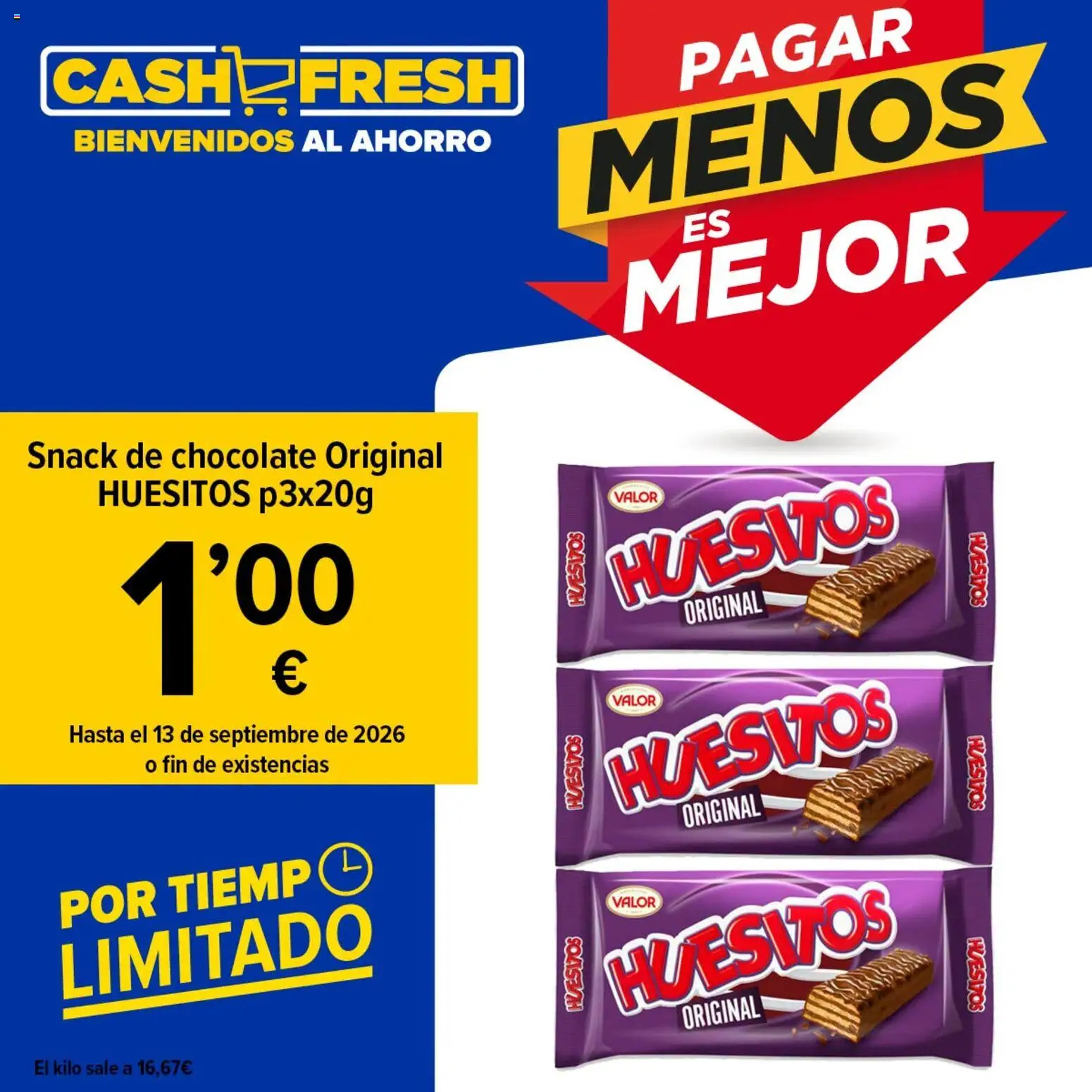 Cash Fresh Huesitos pack 3x20 g │ válido desde el 07/09/2026 | Página: 1 | Productos: Chocolate