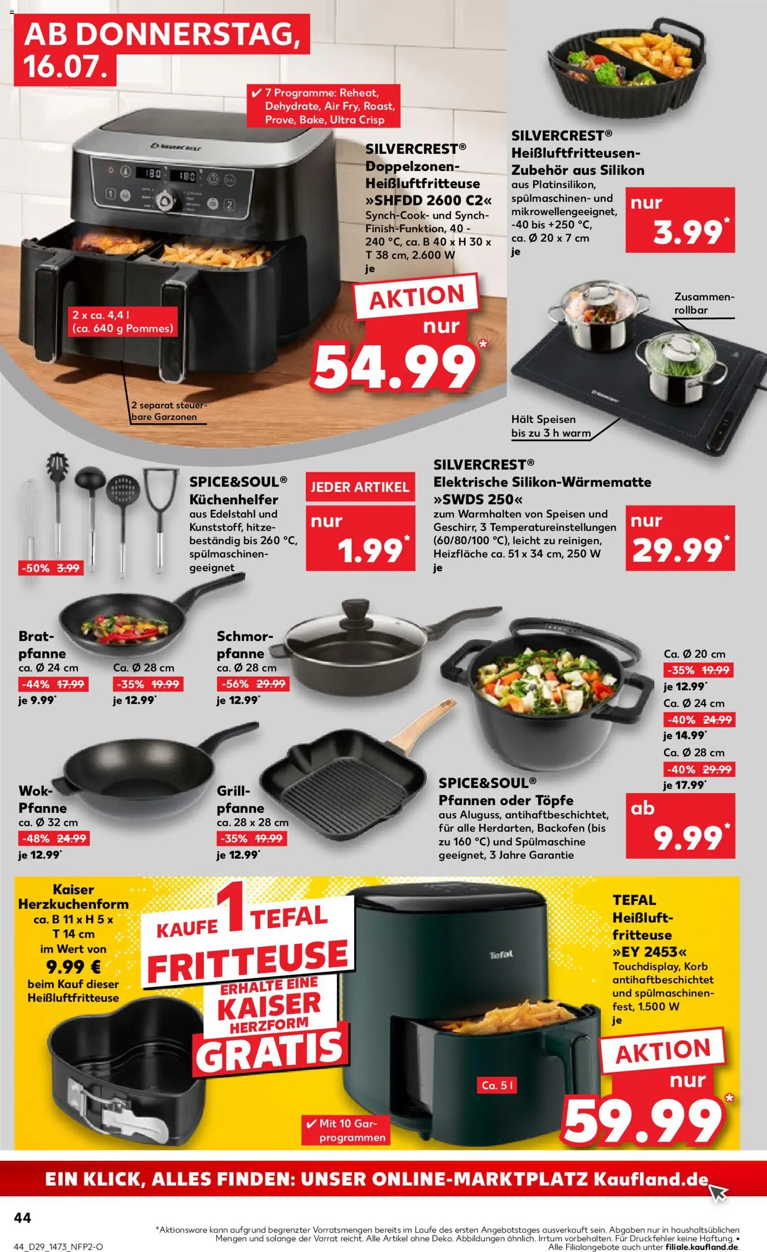 Kaufland Prospekt Rostock – gültig ab 16.07.2026 | Seite: 44 | Produkte: Korb, Pommes, Backofen, Wok
