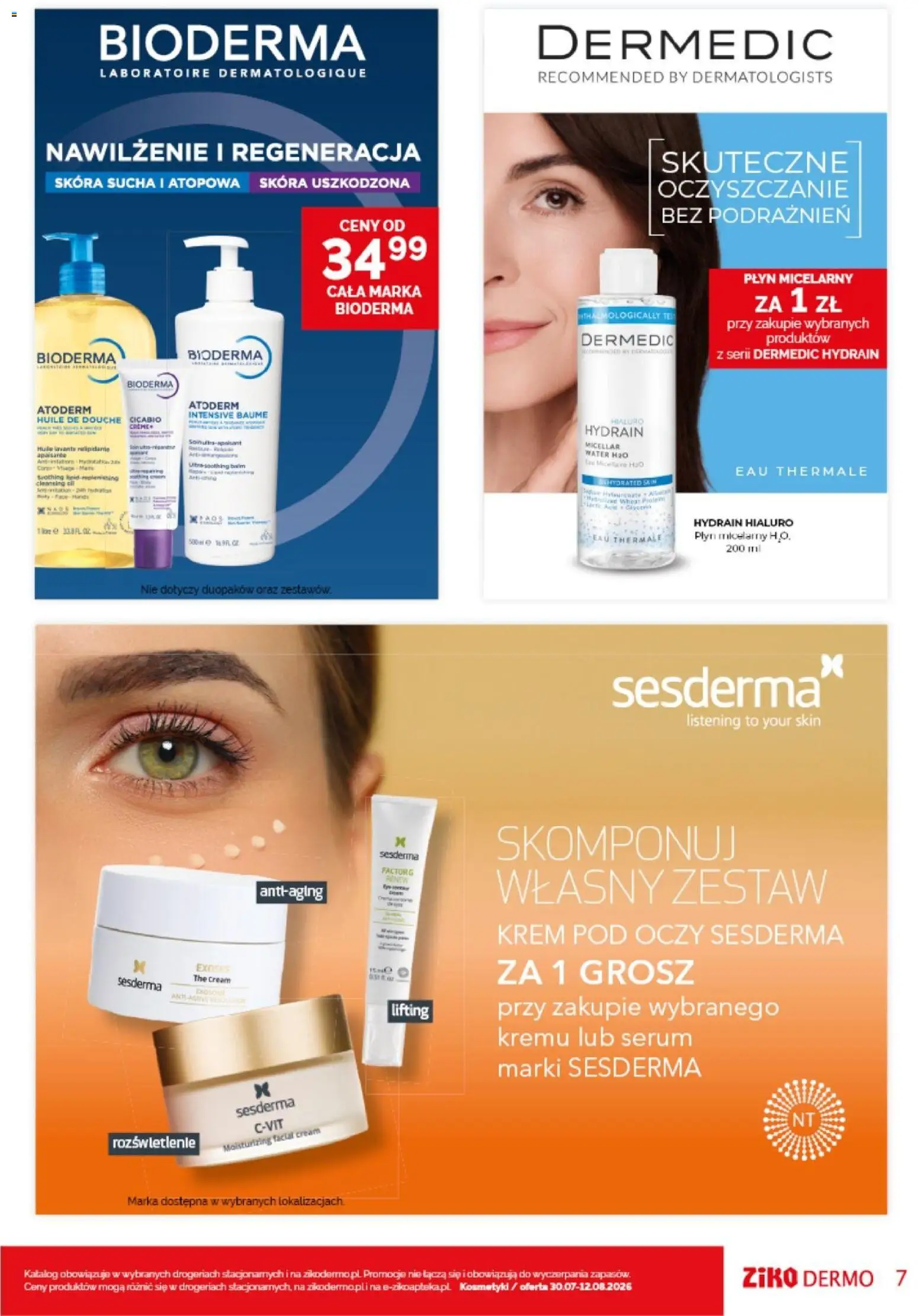 Ziko gazetka od 30.07.2026 | Strona: 7 | Produkty: Płyn micelarny, Kosmetyki, Krem