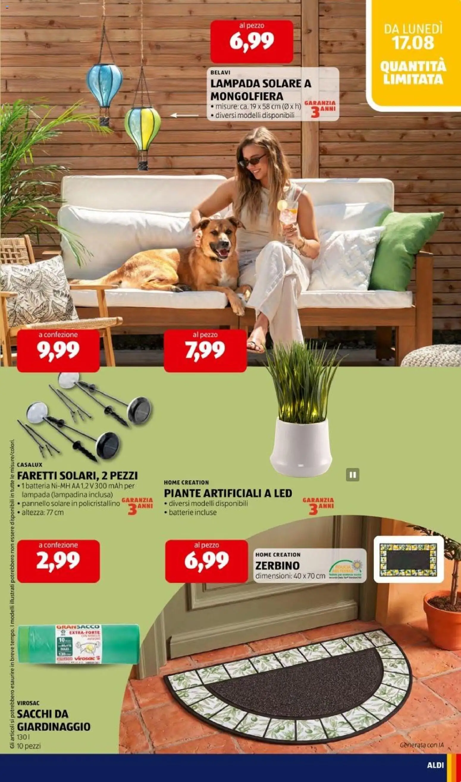 Volantino Aldi del 17/08/2026 | Pagina: 29 | Prodotti: Lampada solare, Batteria, Batterie, Lampada