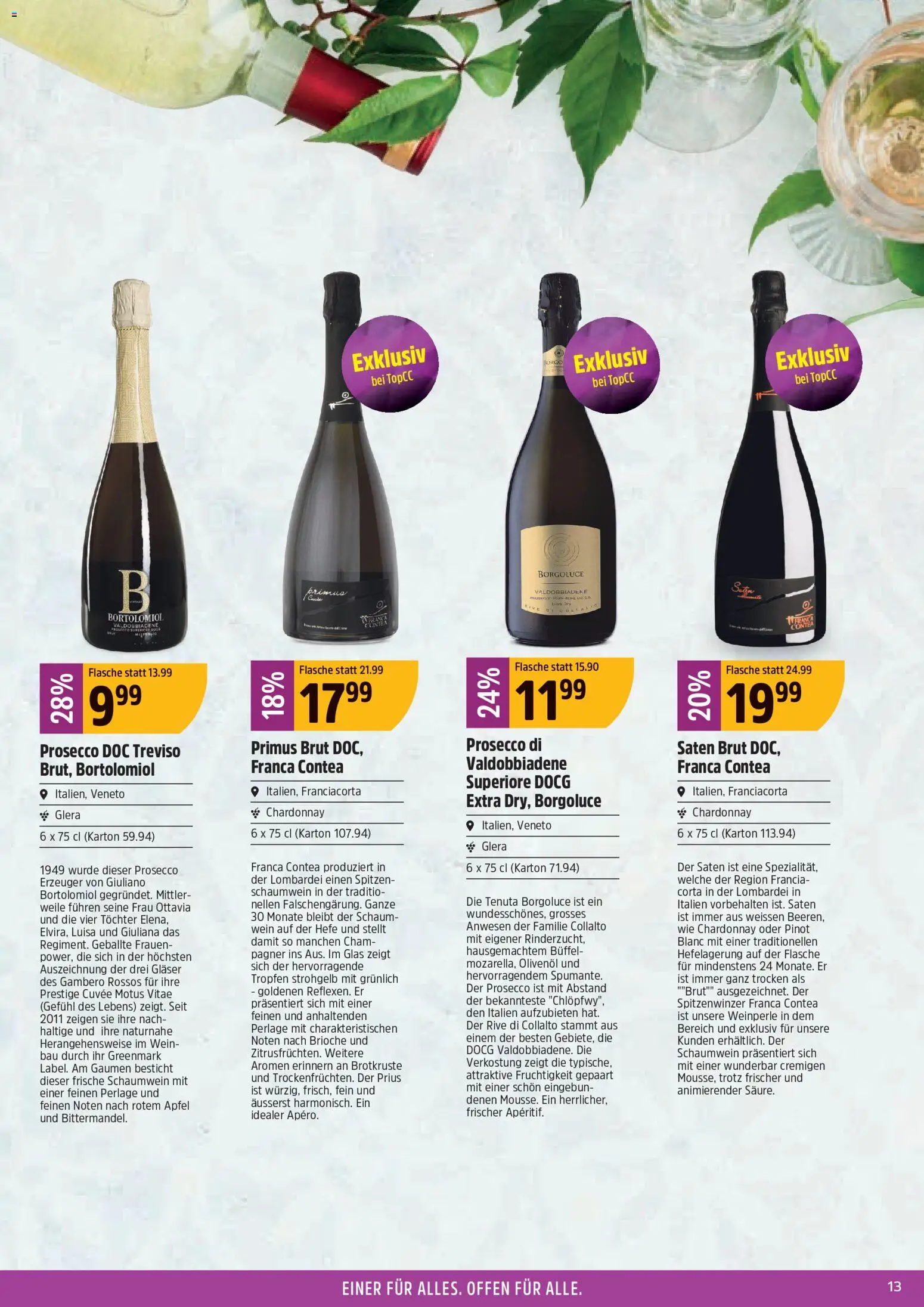 TopCC aktionen Weinfestival – gültig ab 31.08.2026 | Seite: 13 | Produkte: Glas, Wein, Prosecco, Äpfel
