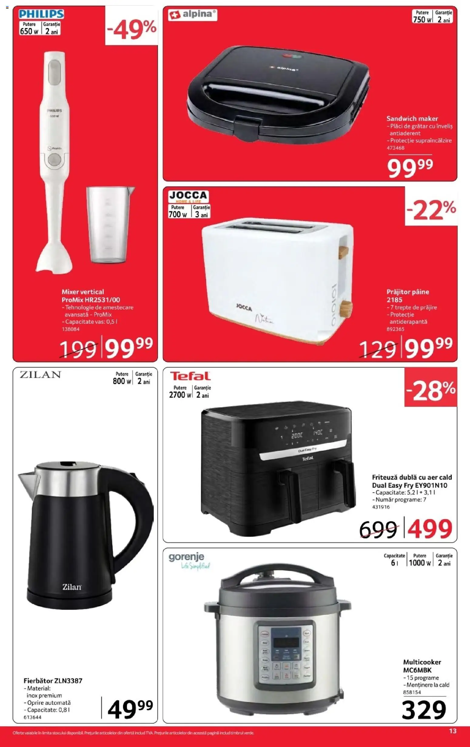 Noul catalog Selgros – valabil de la 30.10.2026 | Pagină: 13 | Produse: Grătar, Sandwich Maker, Pâine, Mixer vertical
