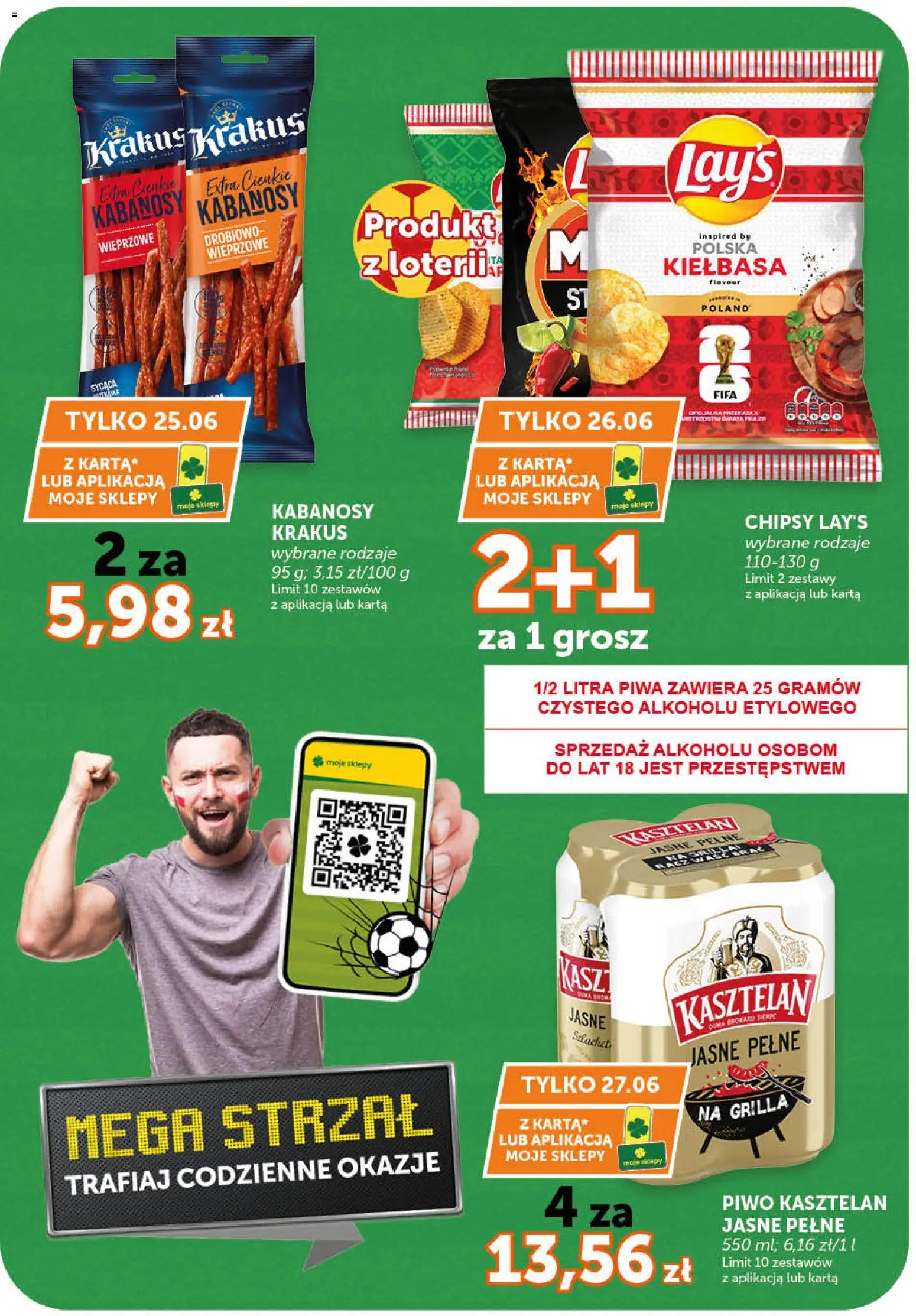 Euro Sklep gazetka - Minimarket od 25.06.2026 | Strona: 7 | Produkty: Kiełbasa, Chipsy, Kabanosy, Piwo