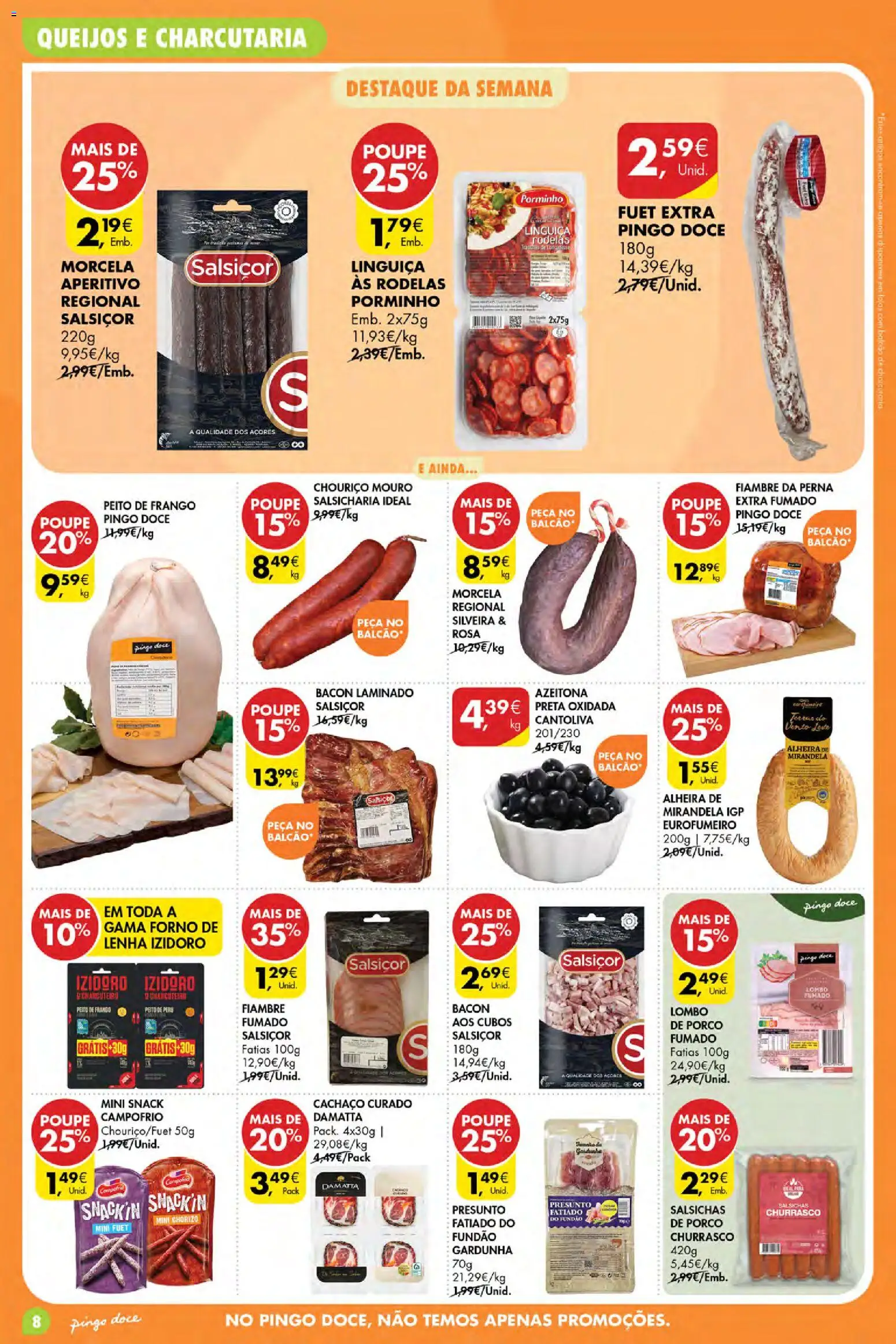 Pingo Doce Poupe Esta Semana Açores │ válido de 24/09/2026 | Página: 8 | Produtos: Forno, Bacon, Chouriço, Salsichas