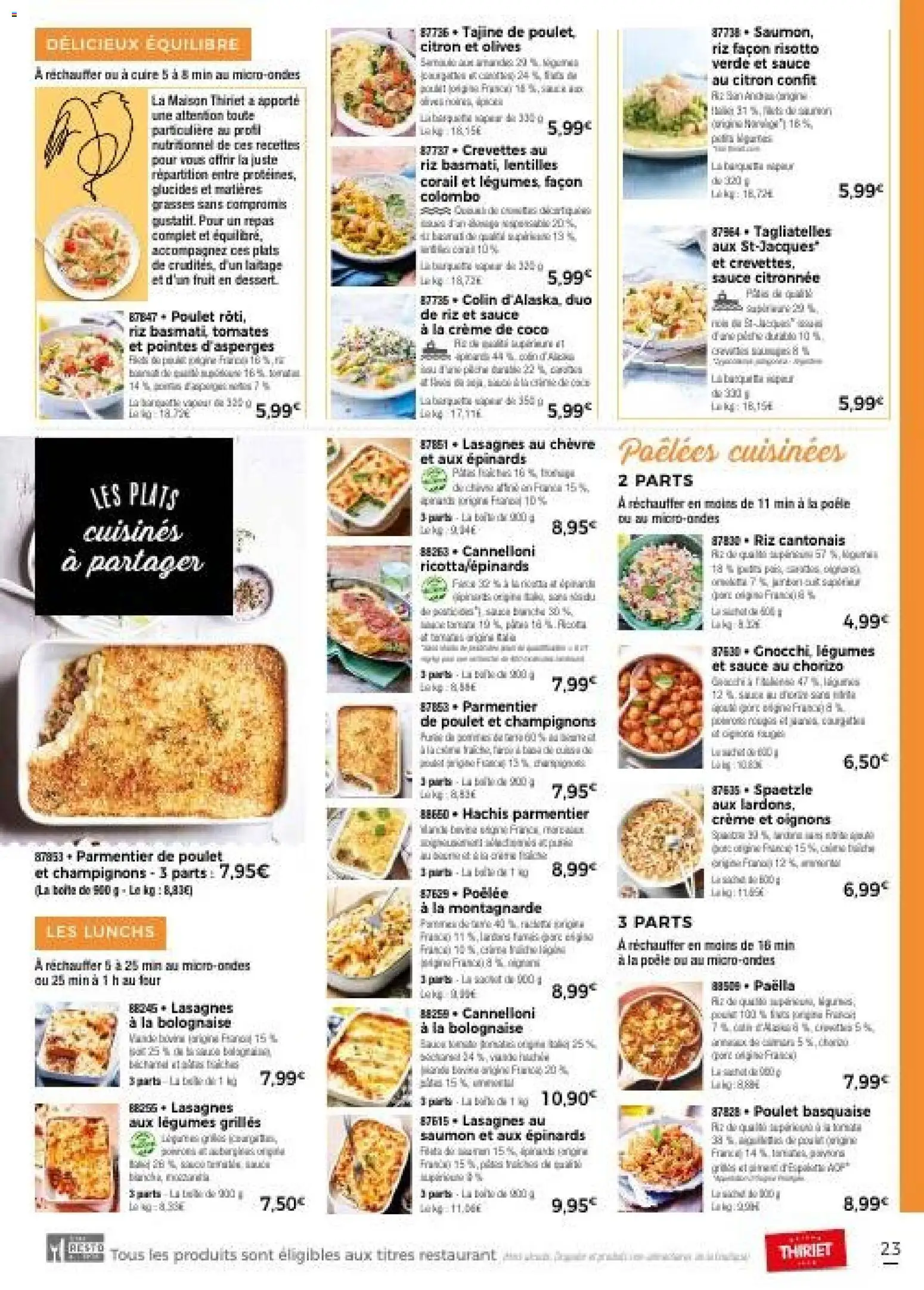 {H1} | Page: 23 | Produits: Épinards, Lasagnes, Saumon, Crème