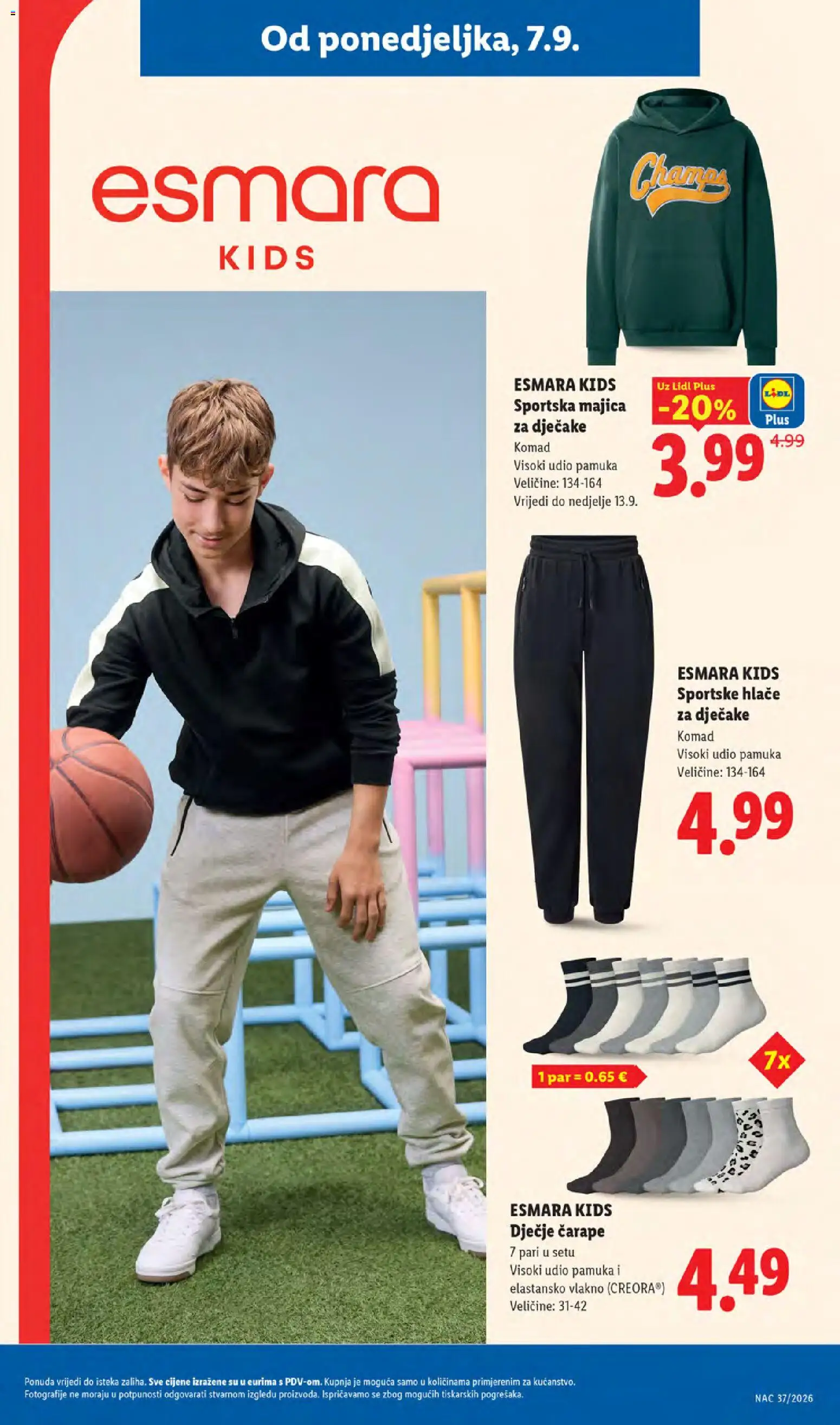 Lidl katalog | vrijedi od 07.09.2026 | Stranica: 41 | Proizvodi: Majica, Hlače, Čarape