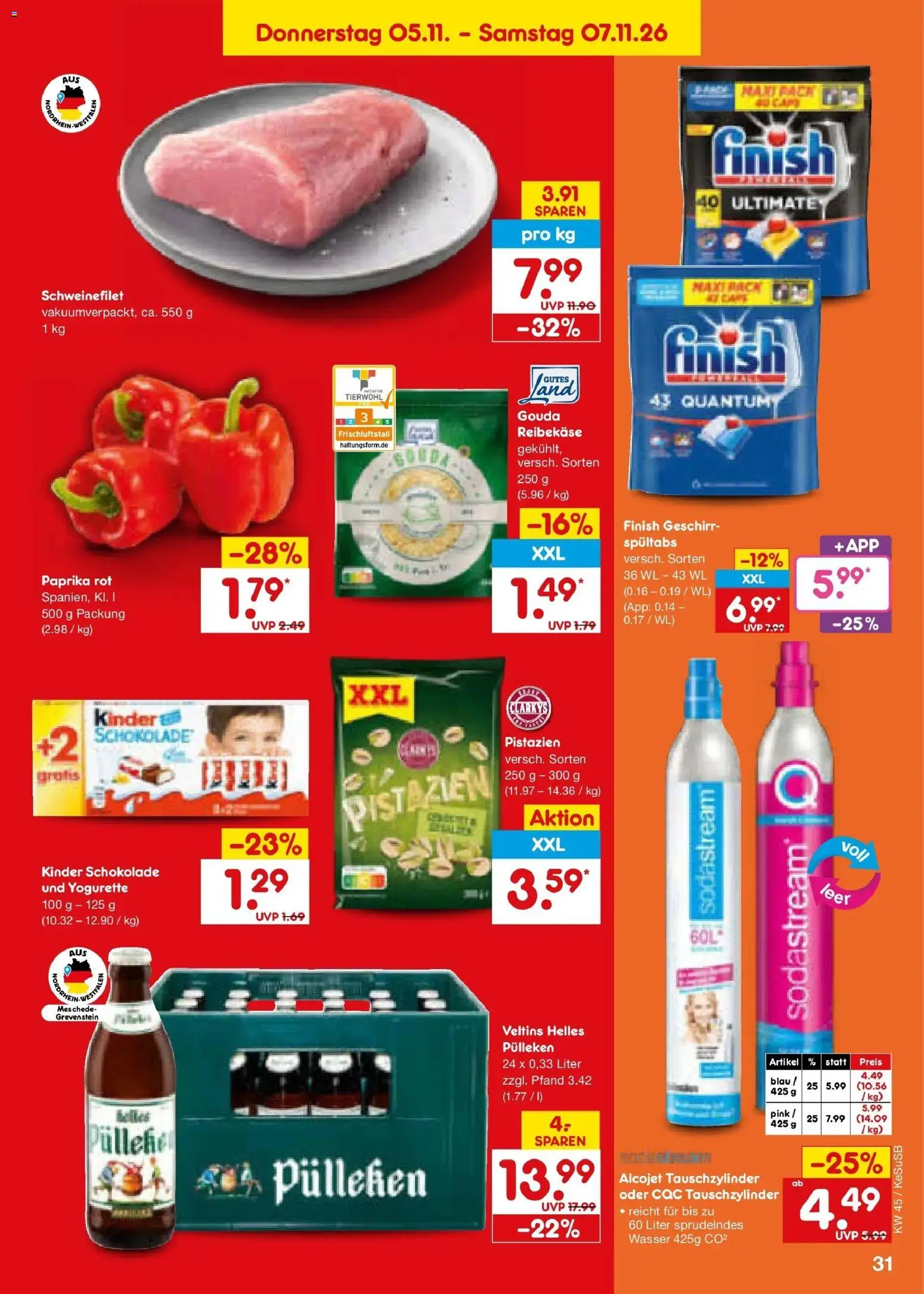 Netto Marken-Discount Prospekt Kruft – gültig ab 02.11.2026 | Seite: 47 | Produkte: Kinder schokolade, Schokolade, Schweinefilet, Paprika