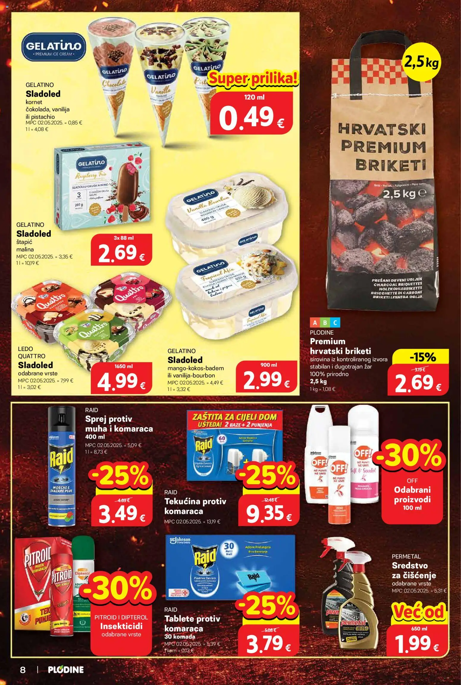 Plodine katalog | vrijedi od 20.05.2026 | Stranica: 10 | Proizvodi: Ledo, Maline, Kornet, Briketi