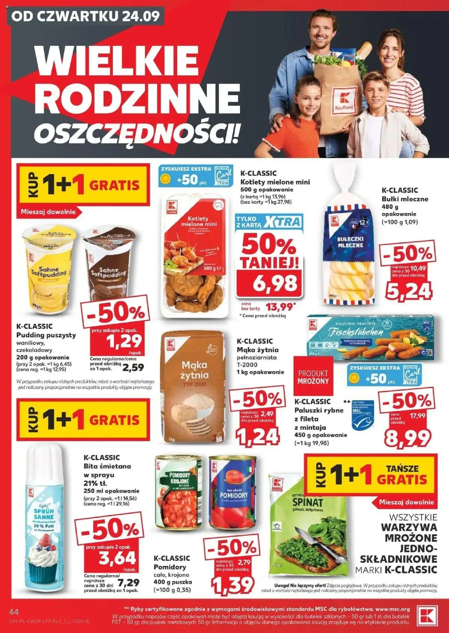Kaufland gazetka od 24.09.2026 | Strona: 44 | Produkty: Mąka żytnia, Mąka żytnia pełnoziarnista, Ryby, Śmietana
