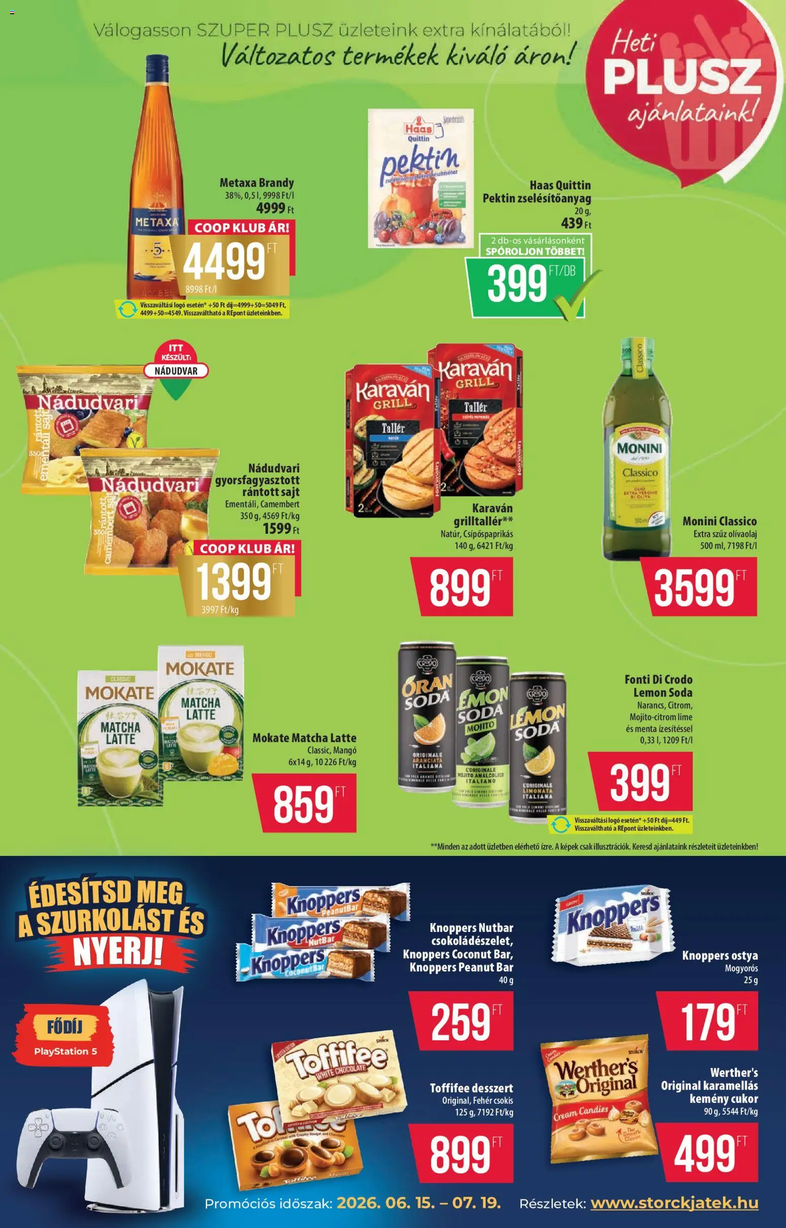 COOP akciós ujság - amely érvényes a következő dátumtól: 11.06.2026 | Oldal: 9 | Termékek: Metaxa, PlayStation, Grill, Camembert
