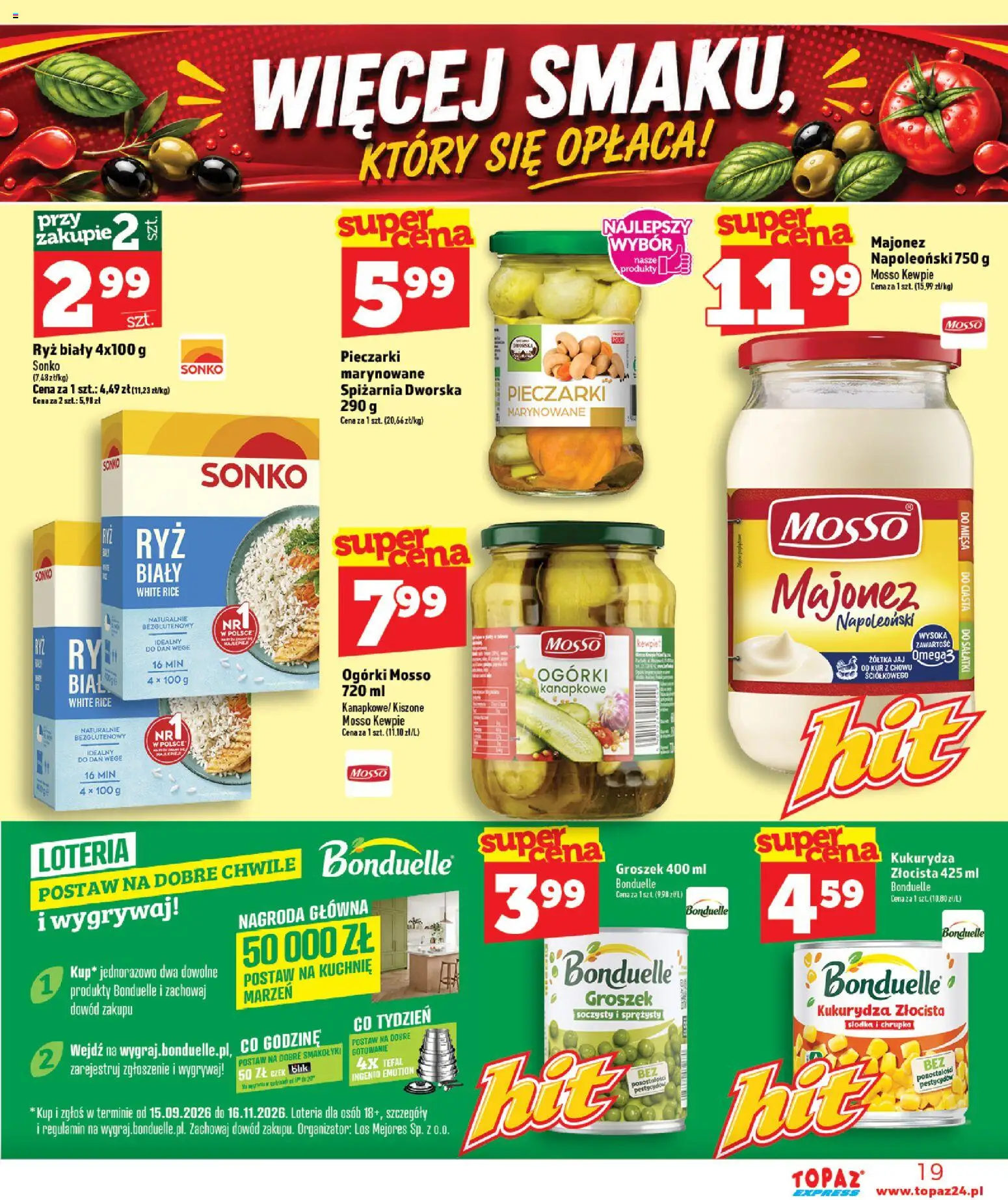 Topaz gazetka - Express od 22.10.2026 | Strona: 19 | Produkty: Tefal Ingenio, Ryż, Tefal, Majonez