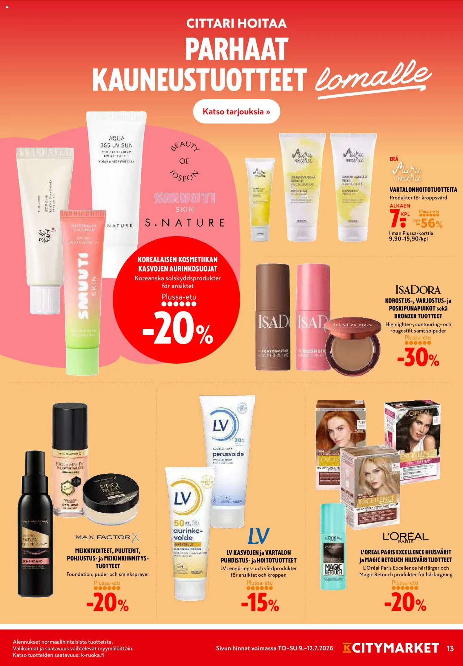 K-Citymarket tarjoukset – voimassa 09/07/2026 alkaen | Sivu: 13 | Tuotteet: Bronzer