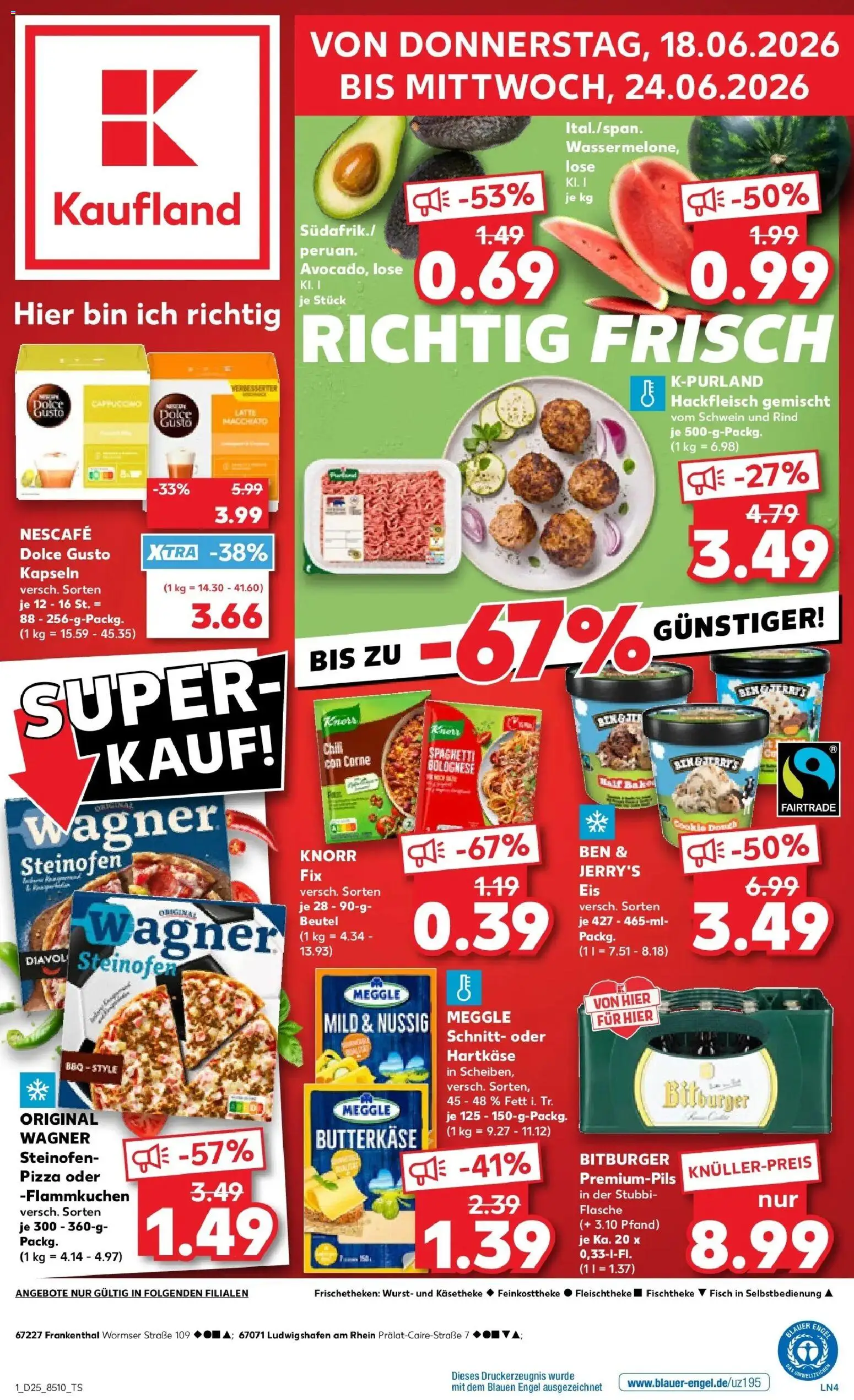 Kaufland Prospekt Frankenthal – gültig ab 15.06.2026 | Seite: 8 | Produkte: Butter, Avocado, Chili, Dolce Gusto kapseln