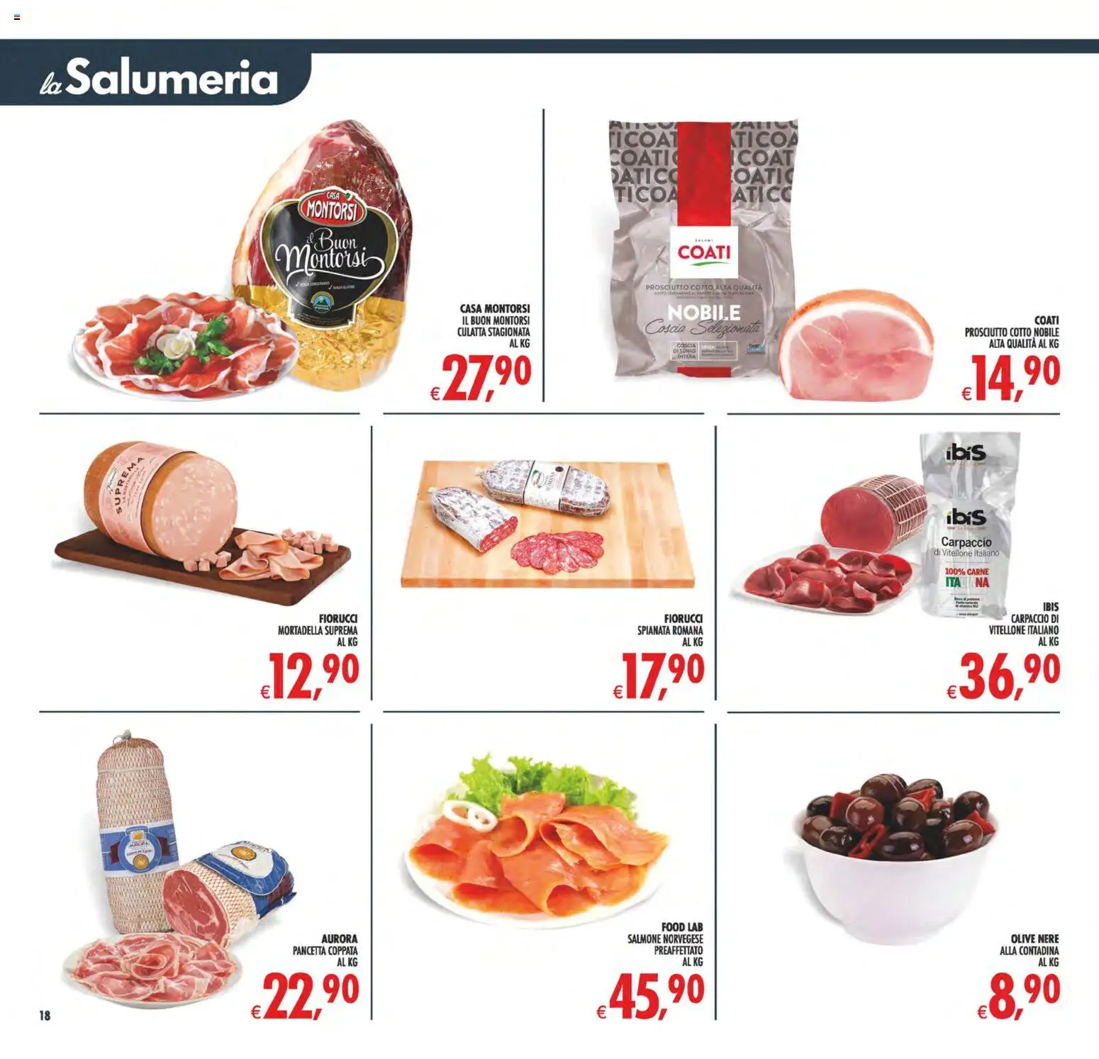 Volantino Decò del 23/10/2026 | Pagina: 18 | Prodotti: Prosciutto Cotto, Carpaccio, Pancetta, Carne