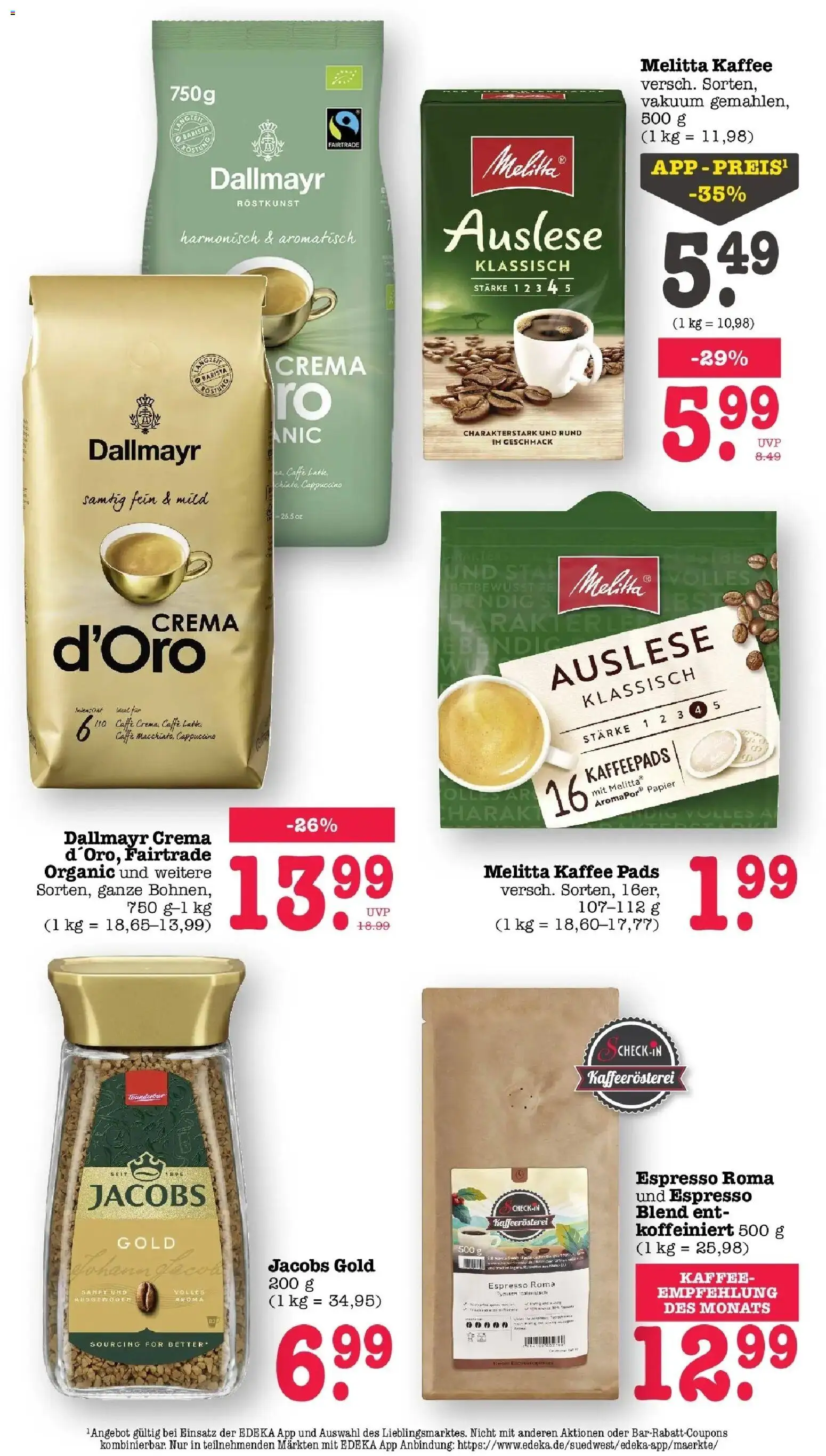 Edeka Prospekt Mainz-Weisenau (ab 10.08.2026) » Angebote Online | Seite: 40 | Produkte: Melitta, Kaffeepads, Melitta kaffee, Kaffee