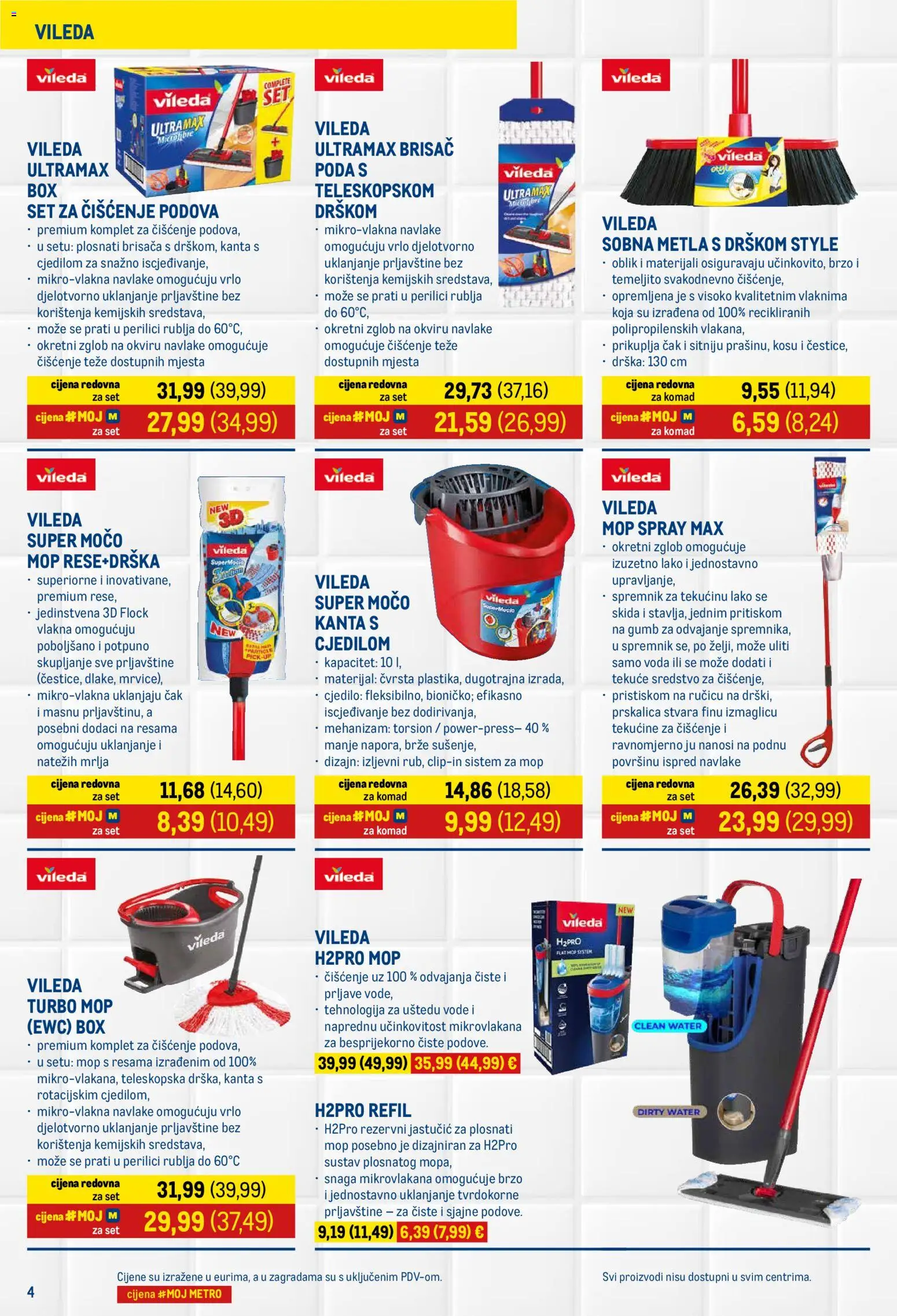 Metro katalog | vrijedi od 01.09.2026 | Stranica: 4 | Proizvodi: Mop, Voda, Cjedilo, Vileda