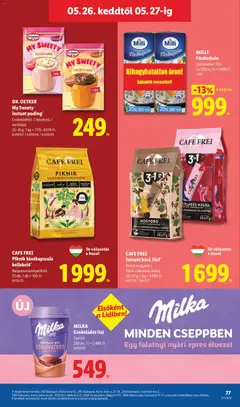 CAFE FREI Instant kávé 3in1, Római mogyoró / Tokió csokoládé-málna 20 x 17 g - amely érvényes a következő dátumtól: 21.05.2026 | Oldal: 77