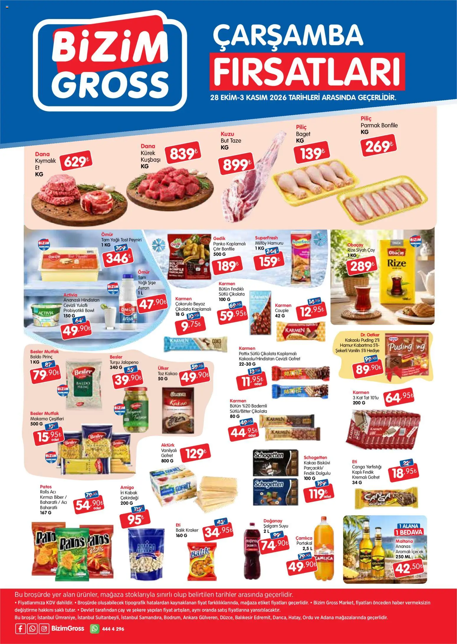 Bizim Toptan - Bizim gross katalog - 28 Ekim 2026 tarihinden itibaren geçerlidir | Sayfa: 1 | Ürünler: Portakal, Balık, Ananas, Makarna