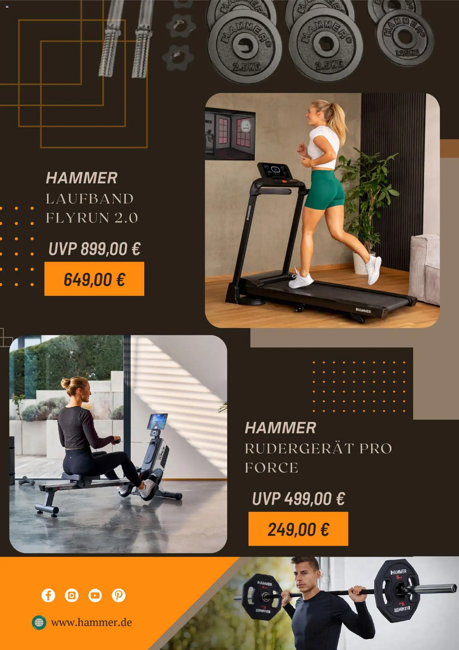 Hammer Prospekt – gültig ab 16.07.2026 | Seite: 3 | Produkte: Laufband, Rudergerät