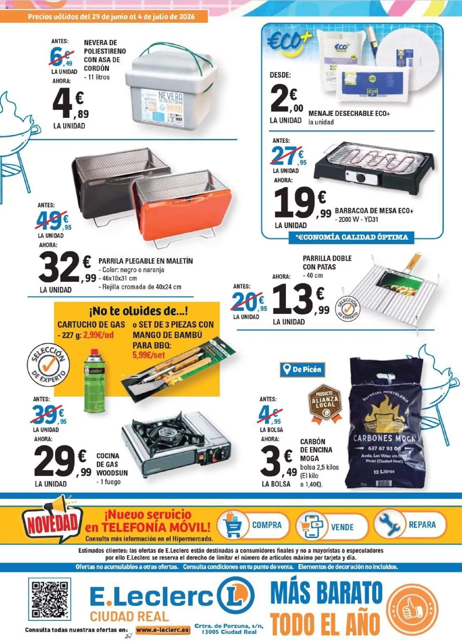 E.Leclerc Ciudad Real │ válido desde el 29/06/2026 | Página: 4 | Productos: Té, Barbacoa, Nevera, Ρούτερ