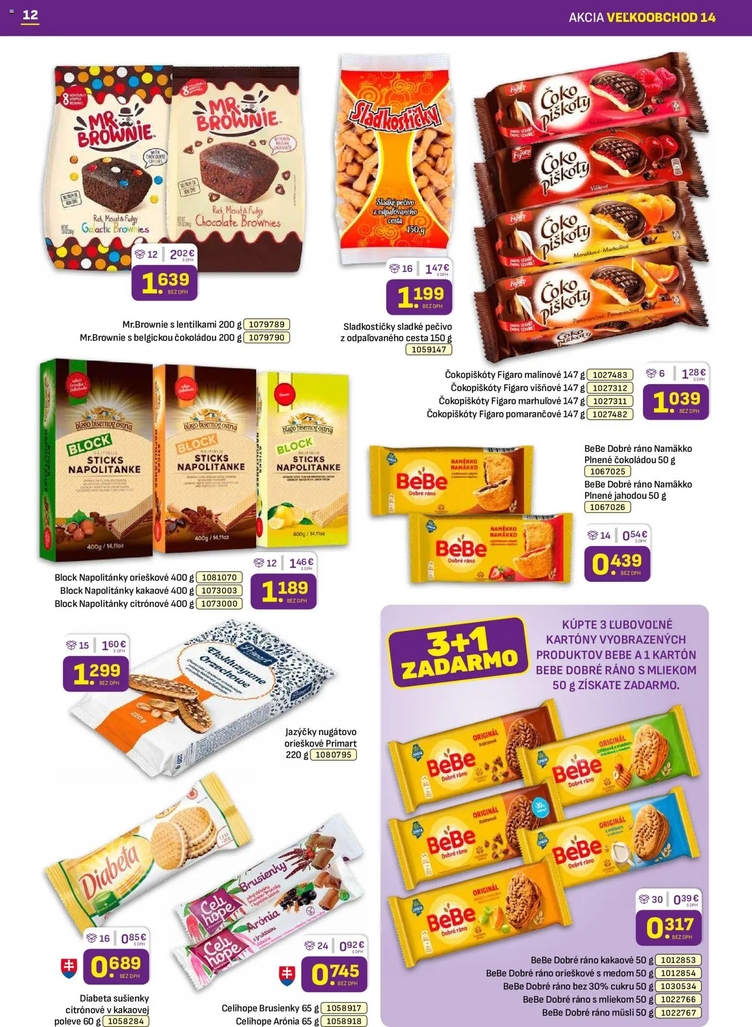 Nové Libex akcie – leták je platný od 13.07.2026 | Strana: 12 | Produkty: BeBe Dobré ráno